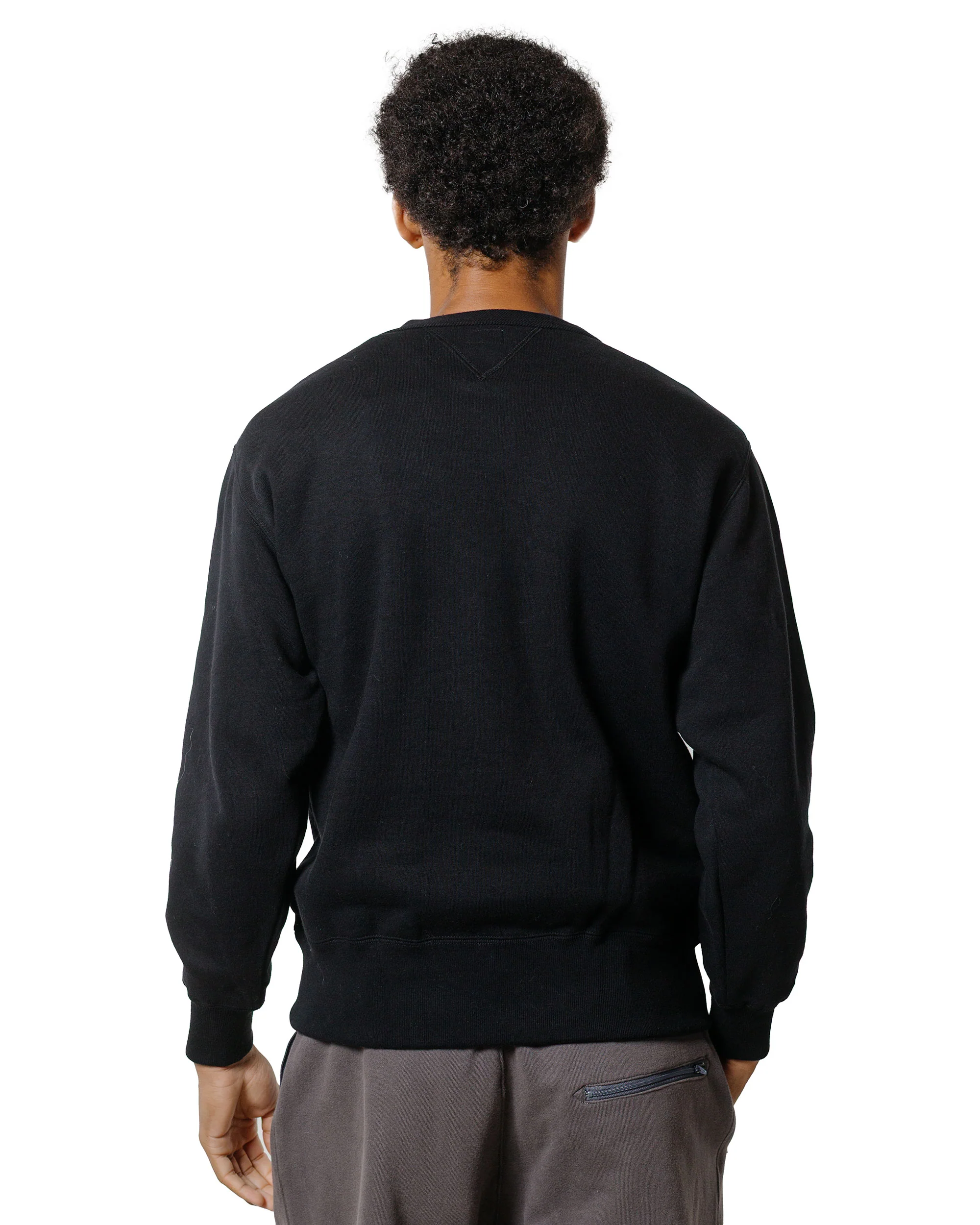 The Real McCoy’s MC24113 10 Oz. Loopwheel Crewneck Sweatshirt Black - Image 3