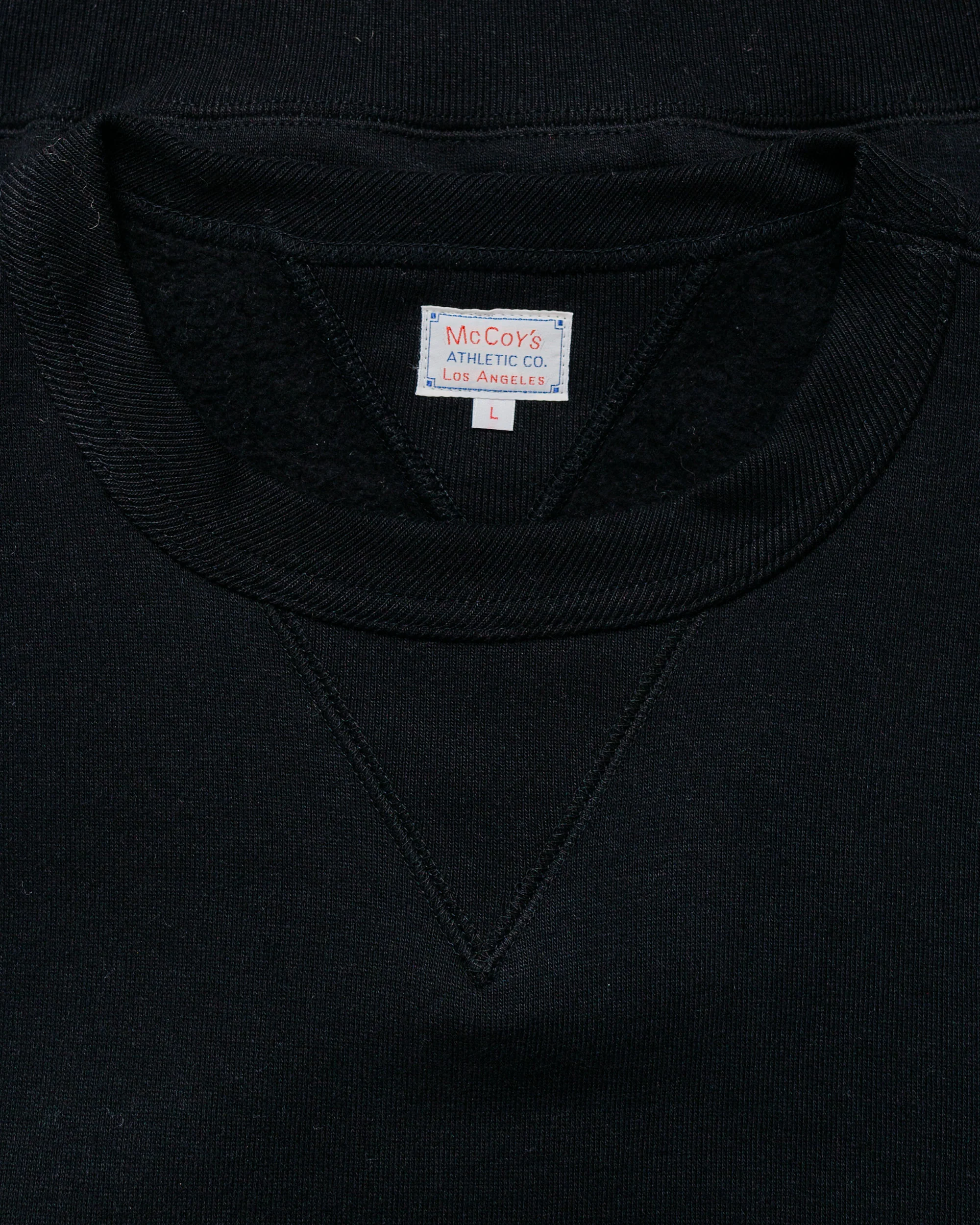 The Real McCoy’s MC24113 10 Oz. Loopwheel Crewneck Sweatshirt Black - Image 4