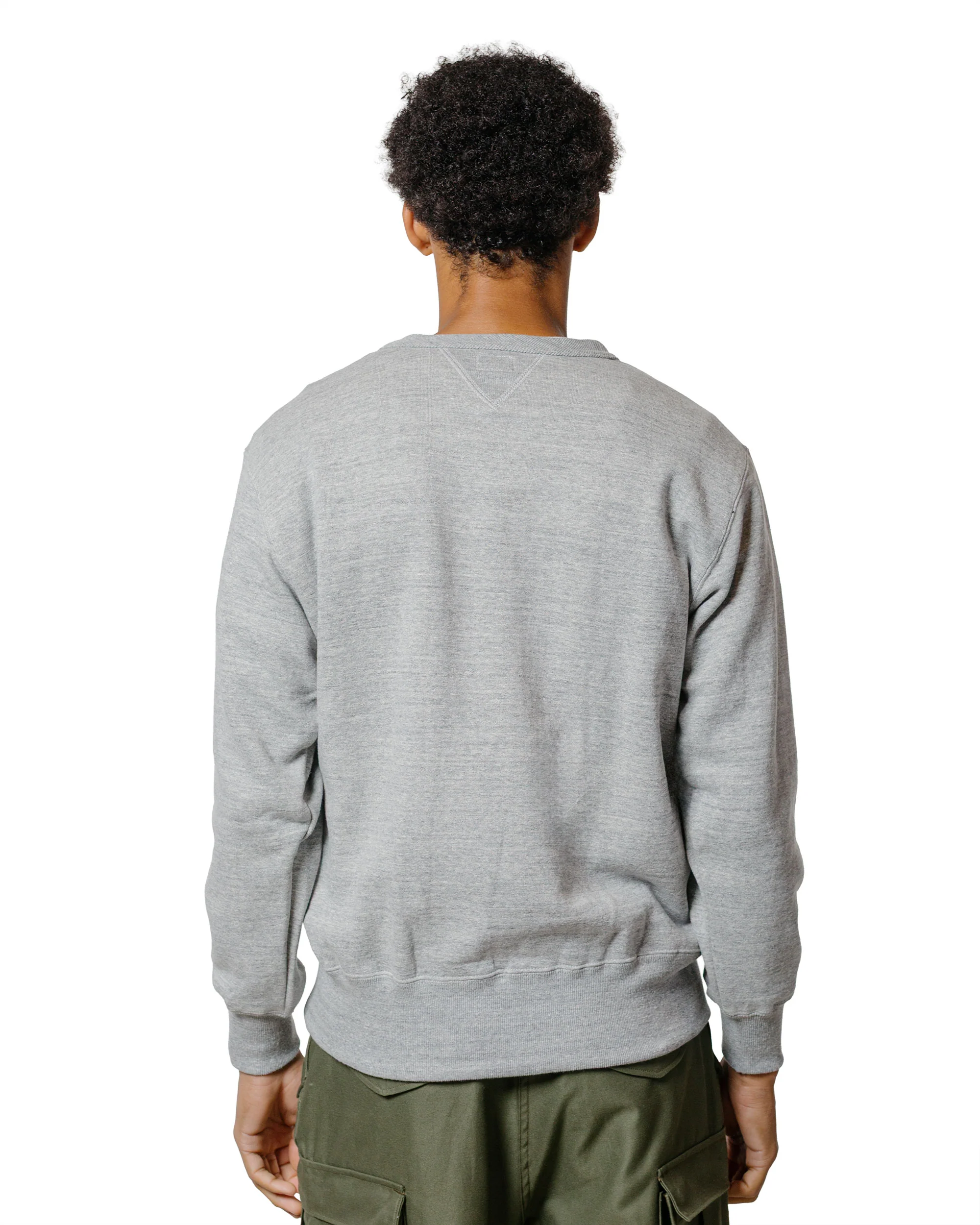 The Real McCoy’s MC24113 10 Oz. Loopwheel Crewneck Sweatshirt Gray - Image 3