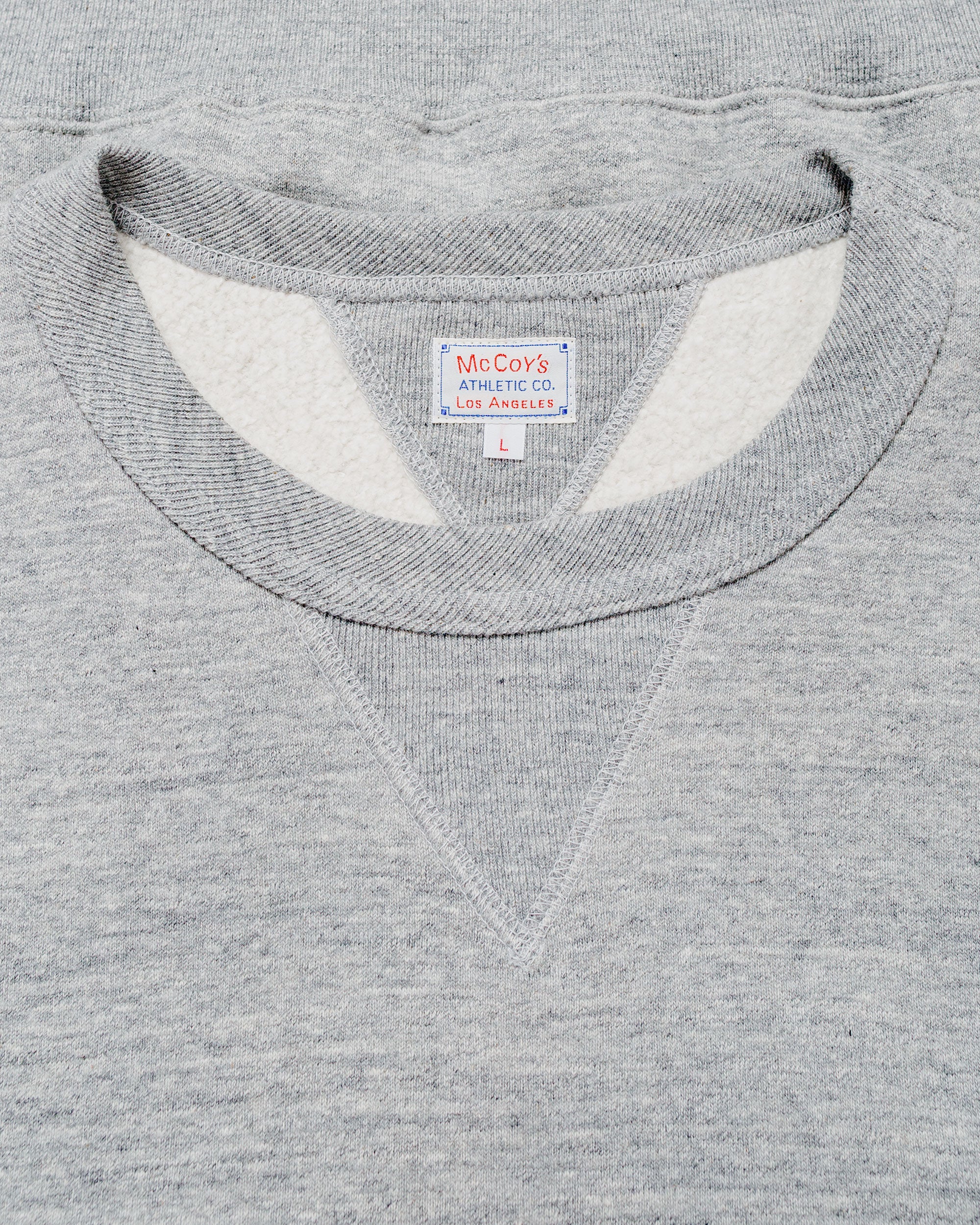The Real McCoy’s MC24113 10 Oz. Loopwheel Crewneck Sweatshirt Gray - Image 4