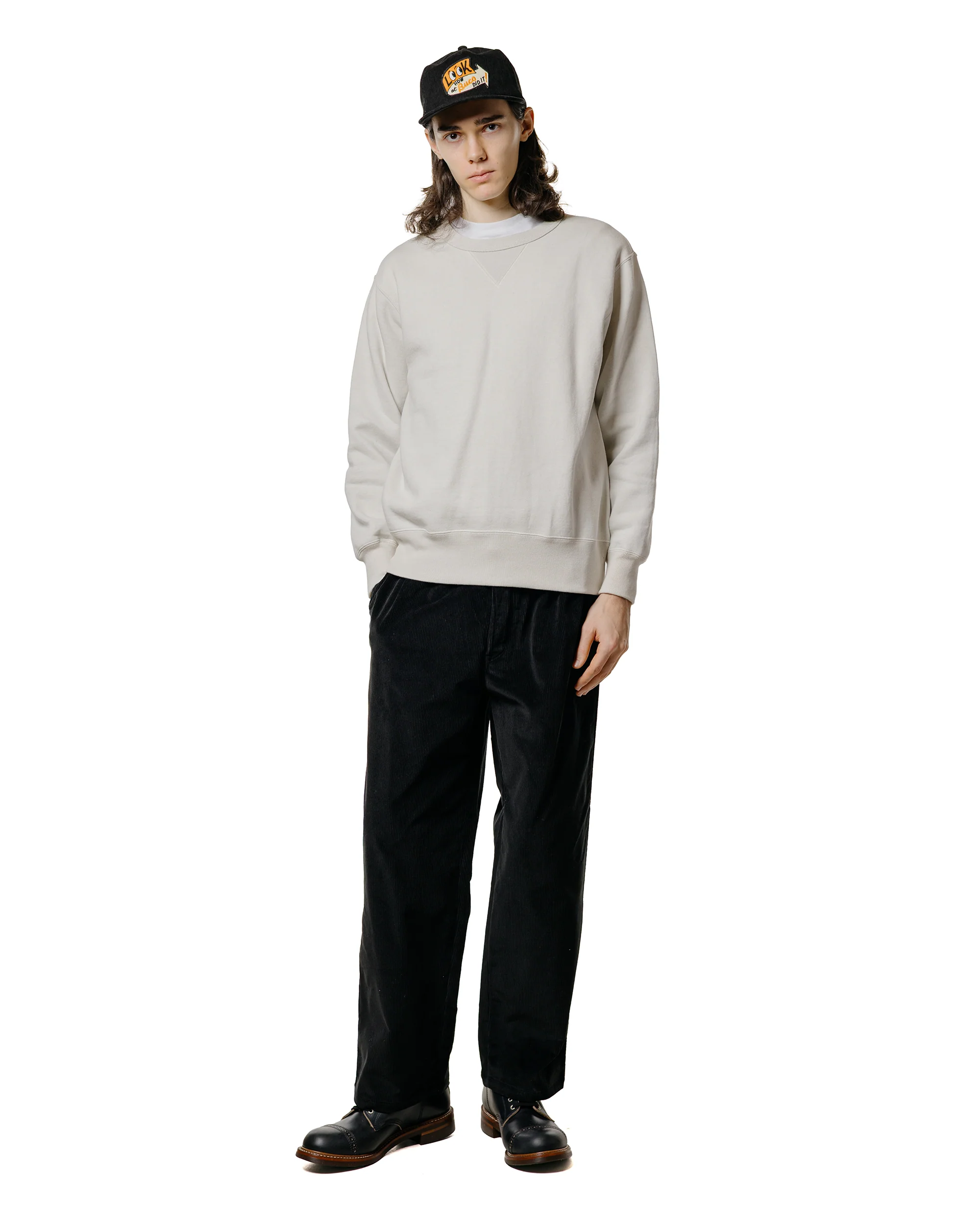 The Real McCoy’s MC24113 10 Oz. Loopwheel Crewneck Sweatshirt Milk - Image 4