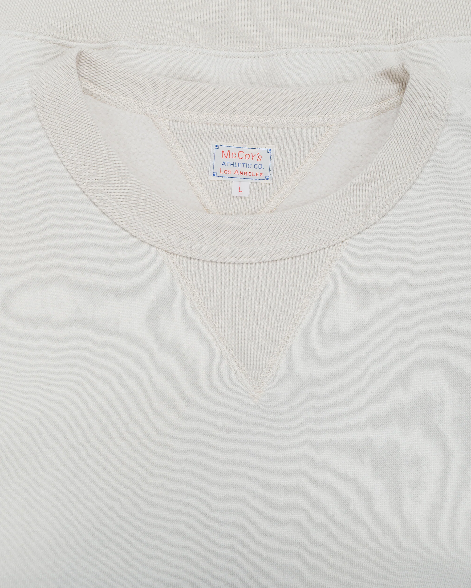 The Real McCoy’s MC24113 10 Oz. Loopwheel Crewneck Sweatshirt Milk - Image 5