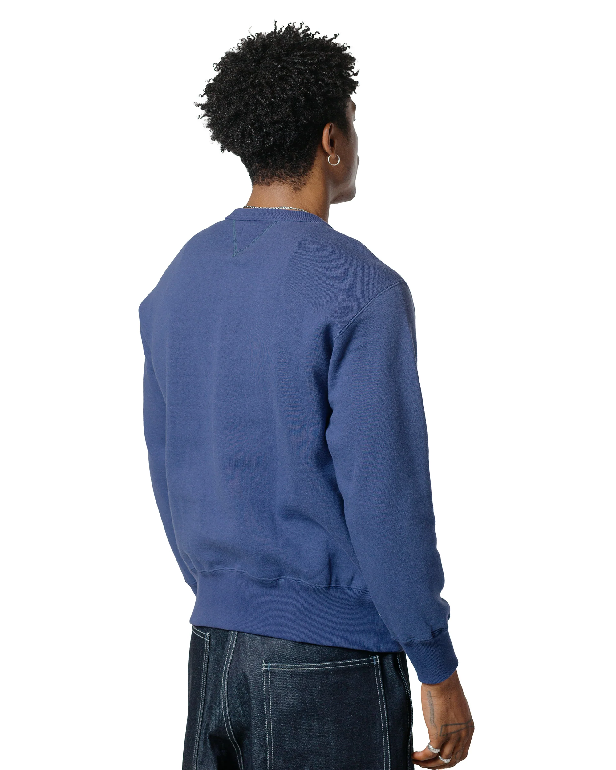 The Real McCoy’s MC24113 10 Oz. Loopwheel Crewneck Sweatshirt MQ Navy - Image 3