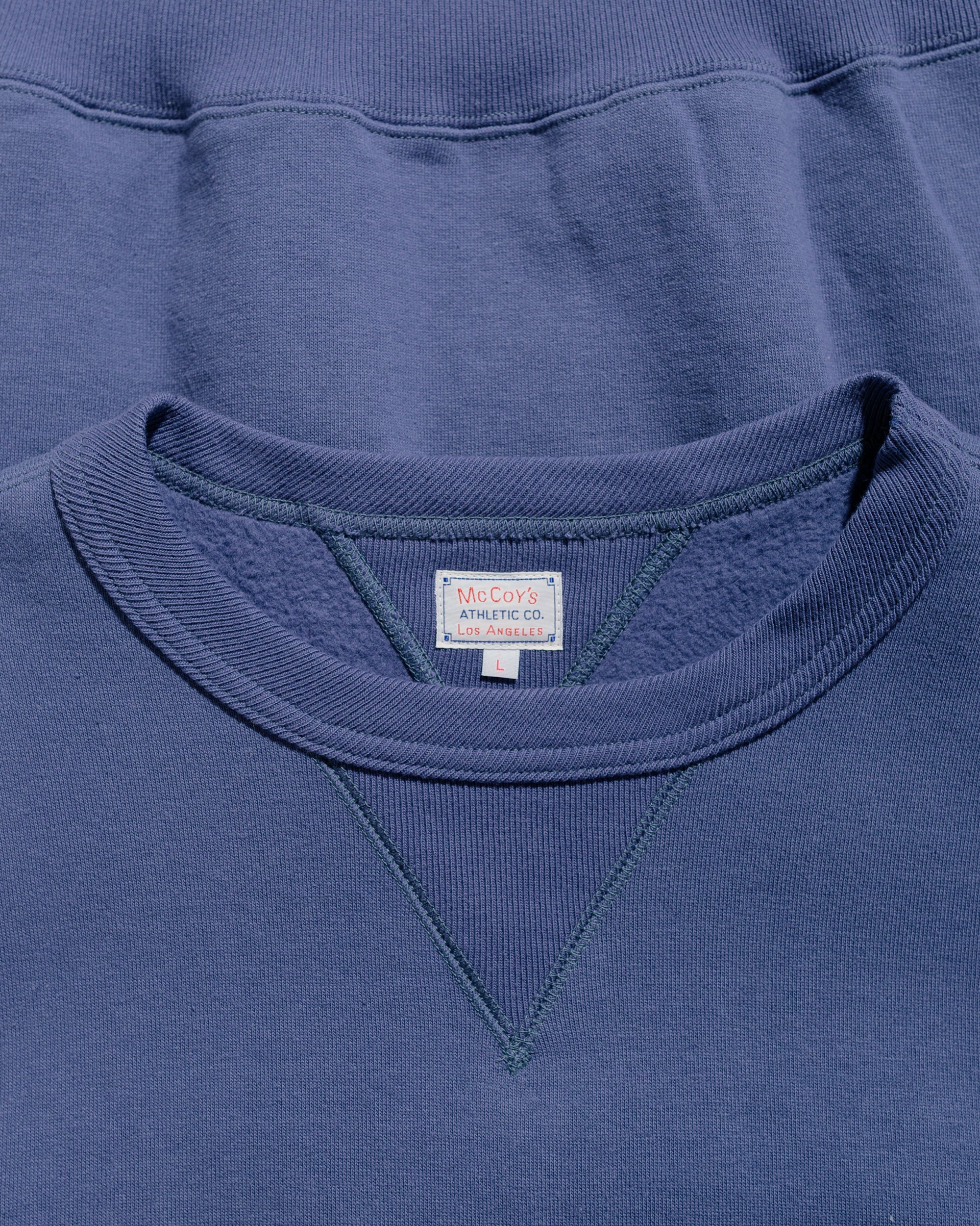 The Real McCoy’s MC24113 10 Oz. Loopwheel Crewneck Sweatshirt MQ Navy - Image 4