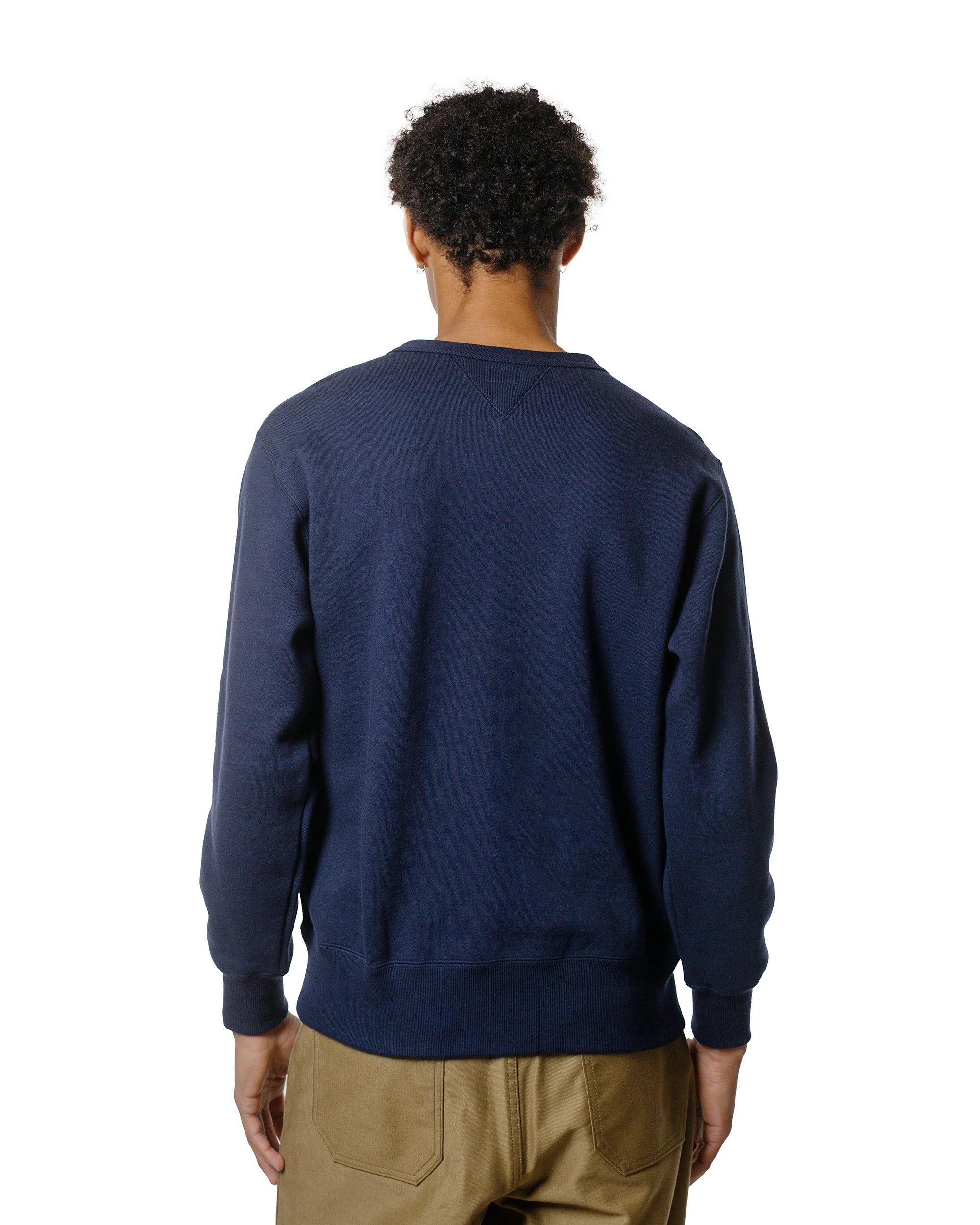 The Real McCoy’s MC24113 10 Oz. Loopwheel Crewneck Sweatshirt Navy - Image 3