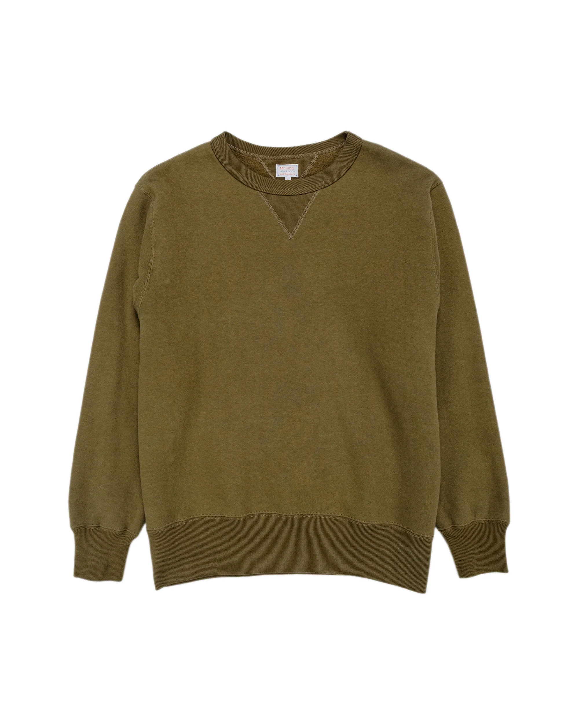 The Real McCoy’s MC24113 10 Oz. Loopwheel Crewneck Sweatshirt Olive