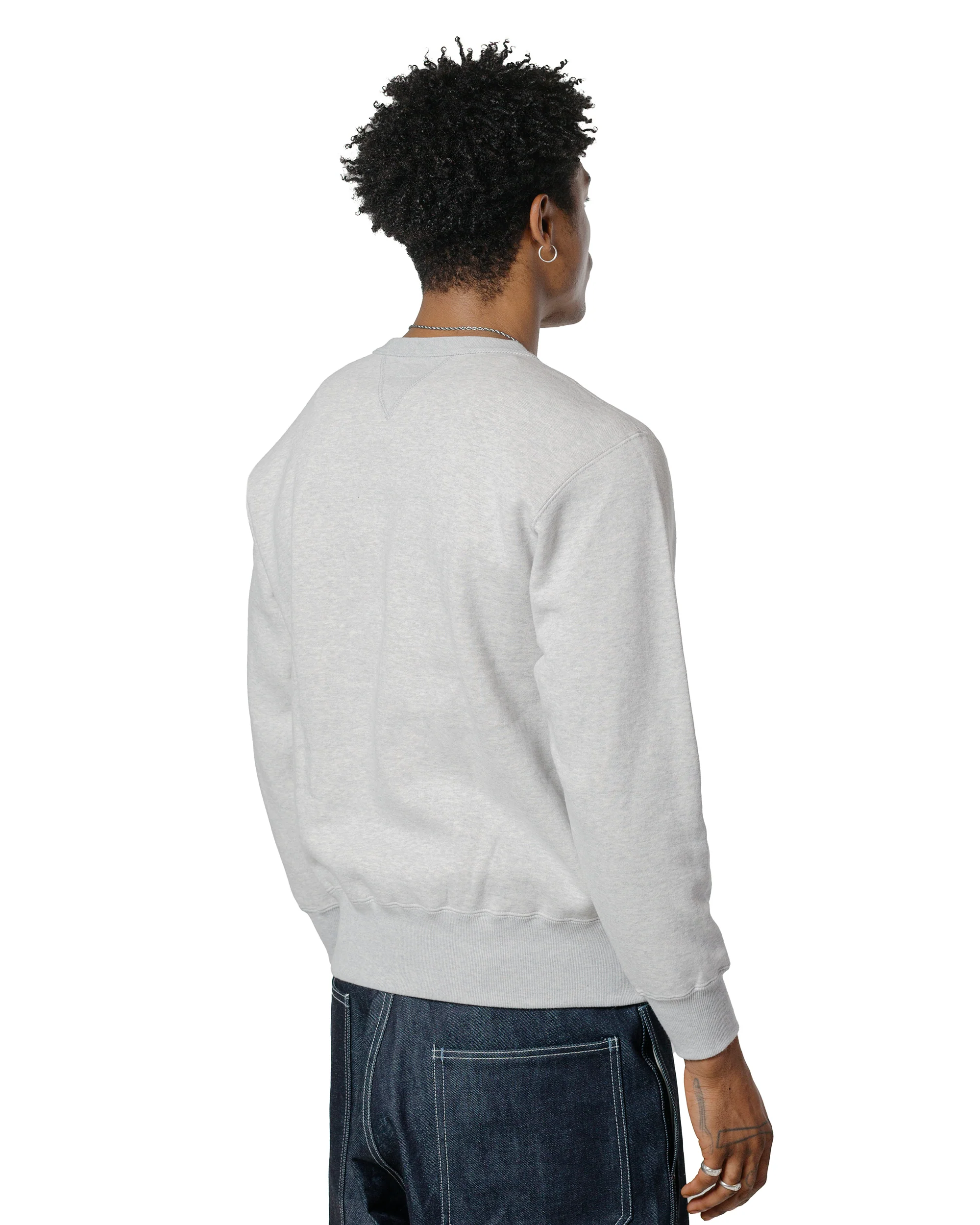 The Real McCoy’s MC24113 10 Oz. Loopwheel Crewneck Sweatshirt Snow Gray - Image 3