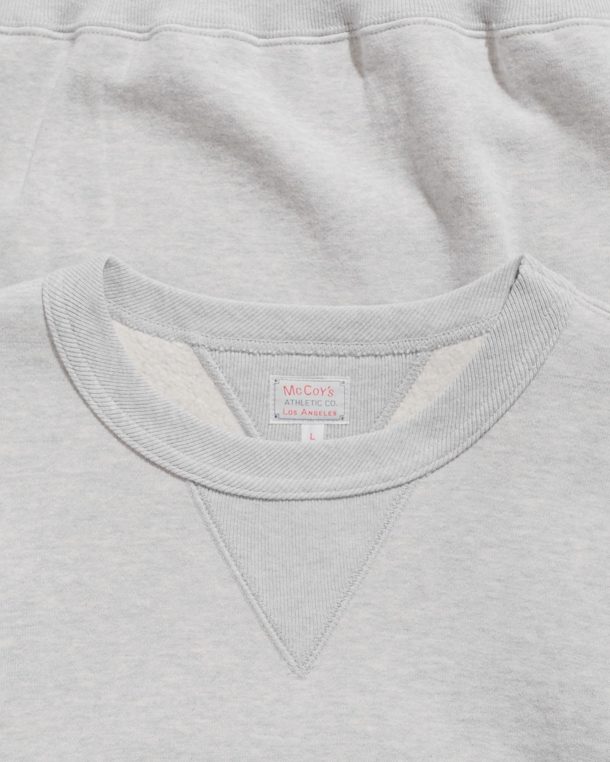 The Real McCoy’s MC24113 10 Oz. Loopwheel Crewneck Sweatshirt Snow Gray - Image 4