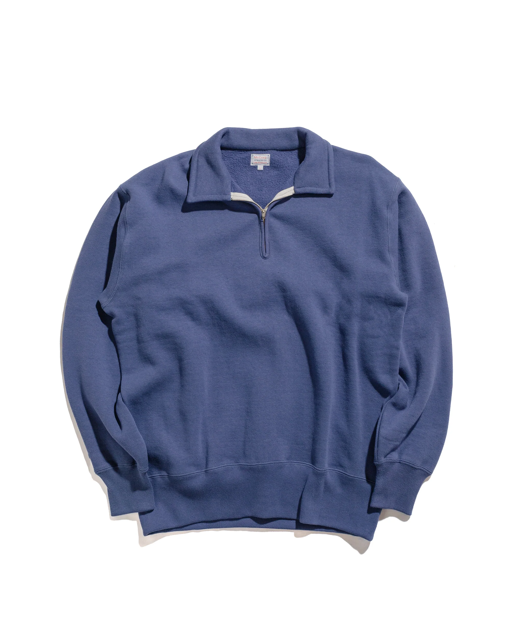 The Real McCoy’s MC24115 10 Oz. Loopwheel 1/4 Zip Sweatshirt MQ Navy