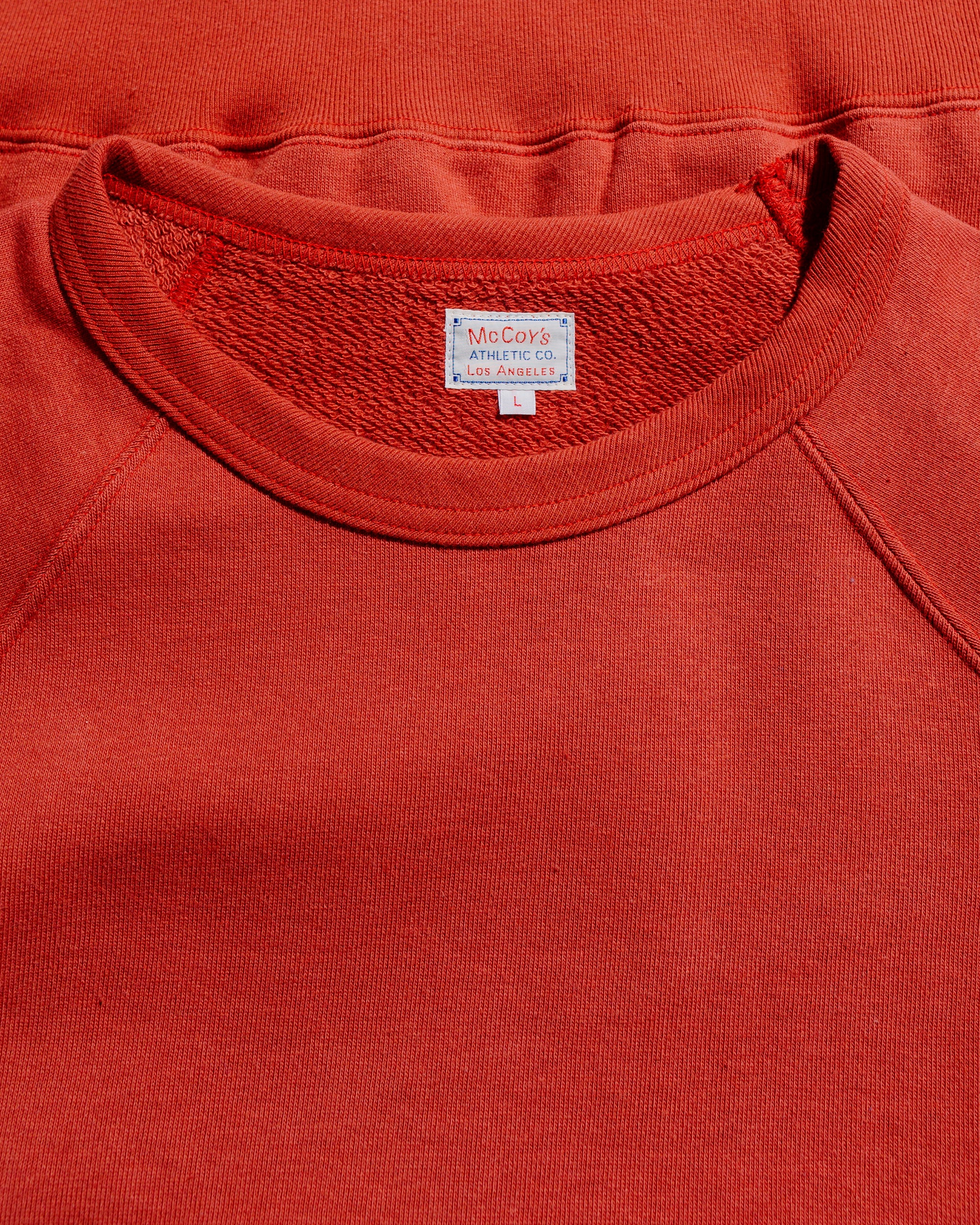 The Real McCoy’s MC24117 9 Oz. Loopwheel Raglan Sweatshirt Cherry - Image 5