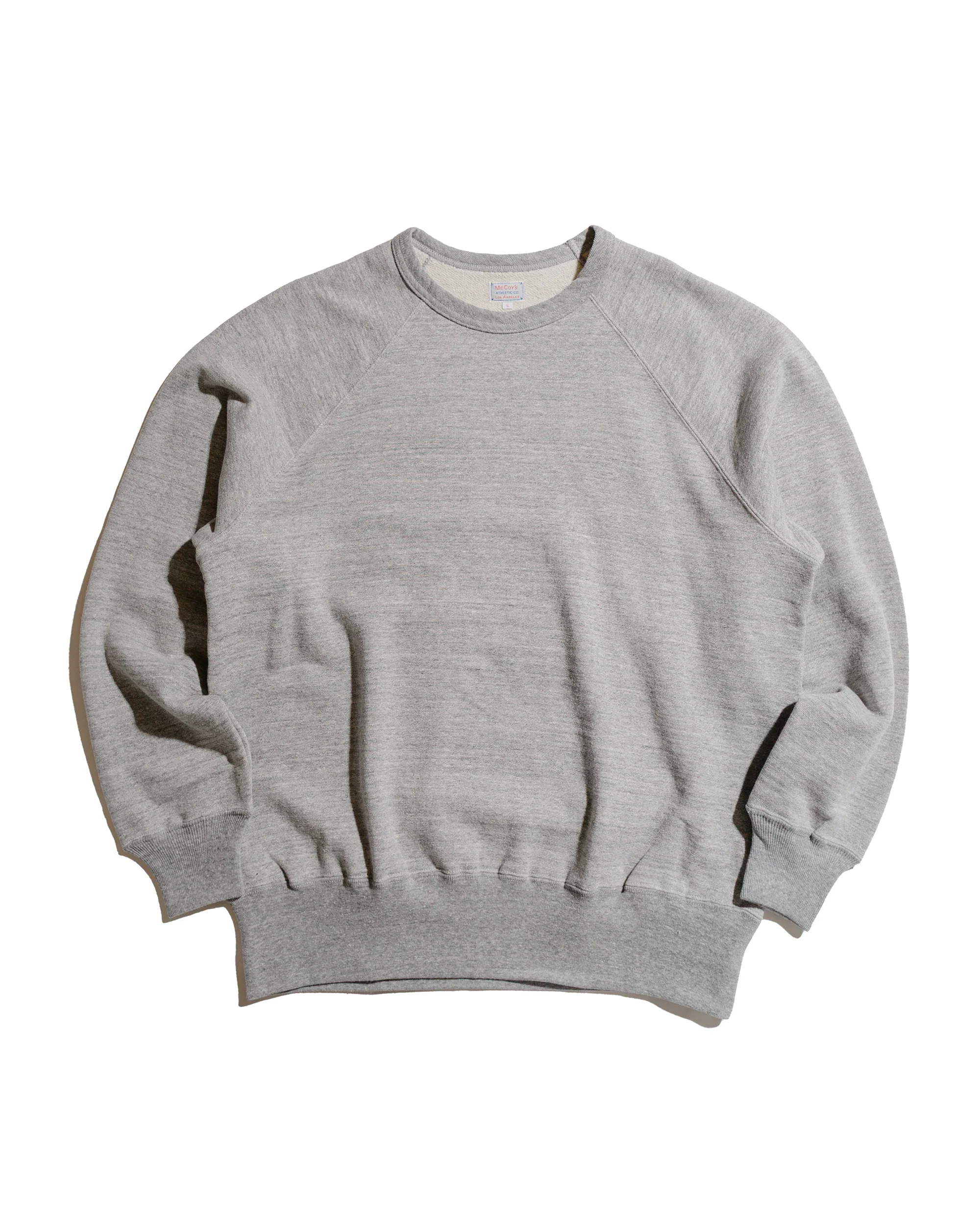 The Real McCoy’s MC24117 9 Oz. Loopwheel Raglan Sweatshirt Gray