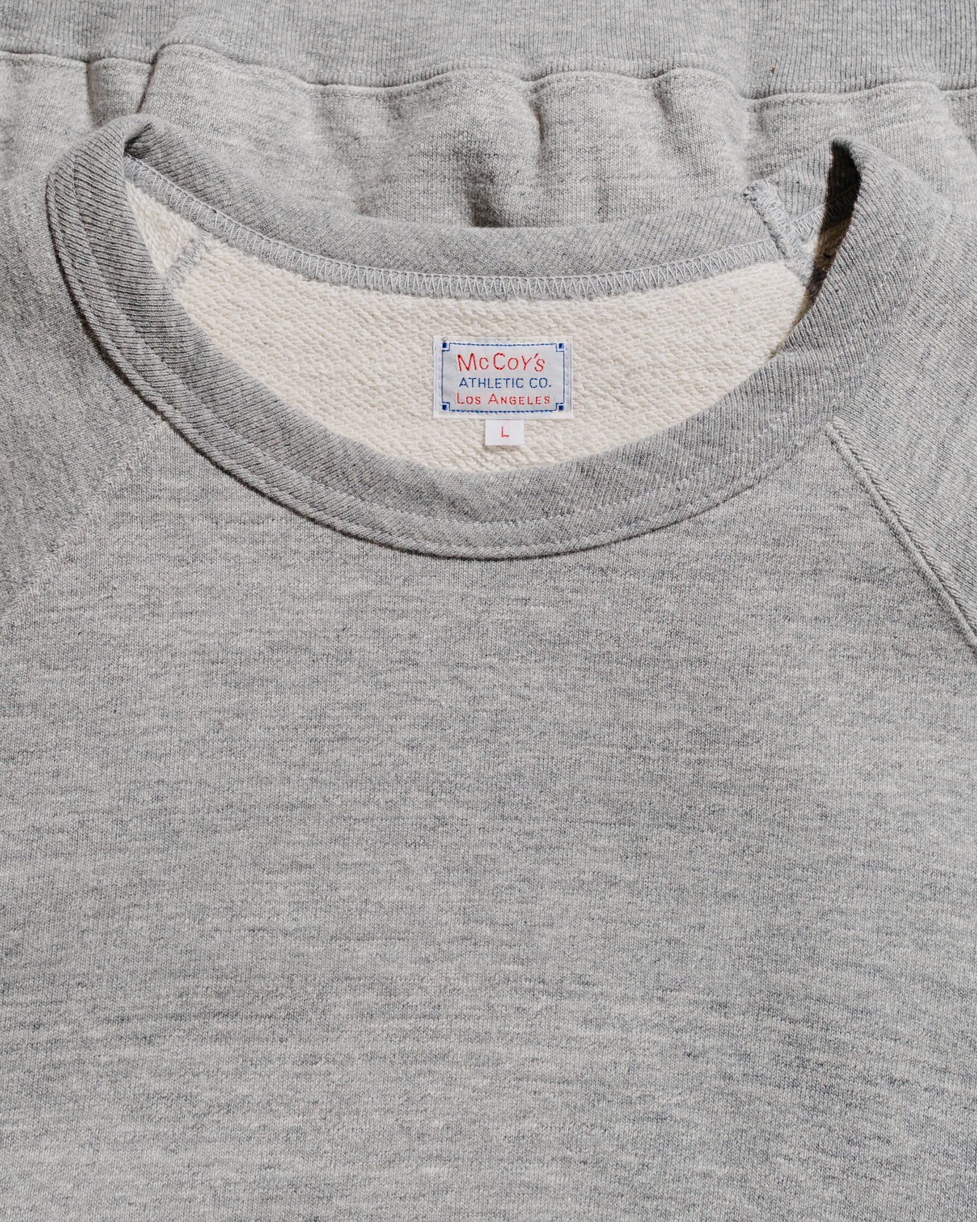 The Real McCoy’s MC24117 9 Oz. Loopwheel Raglan Sweatshirt Gray - Image 5