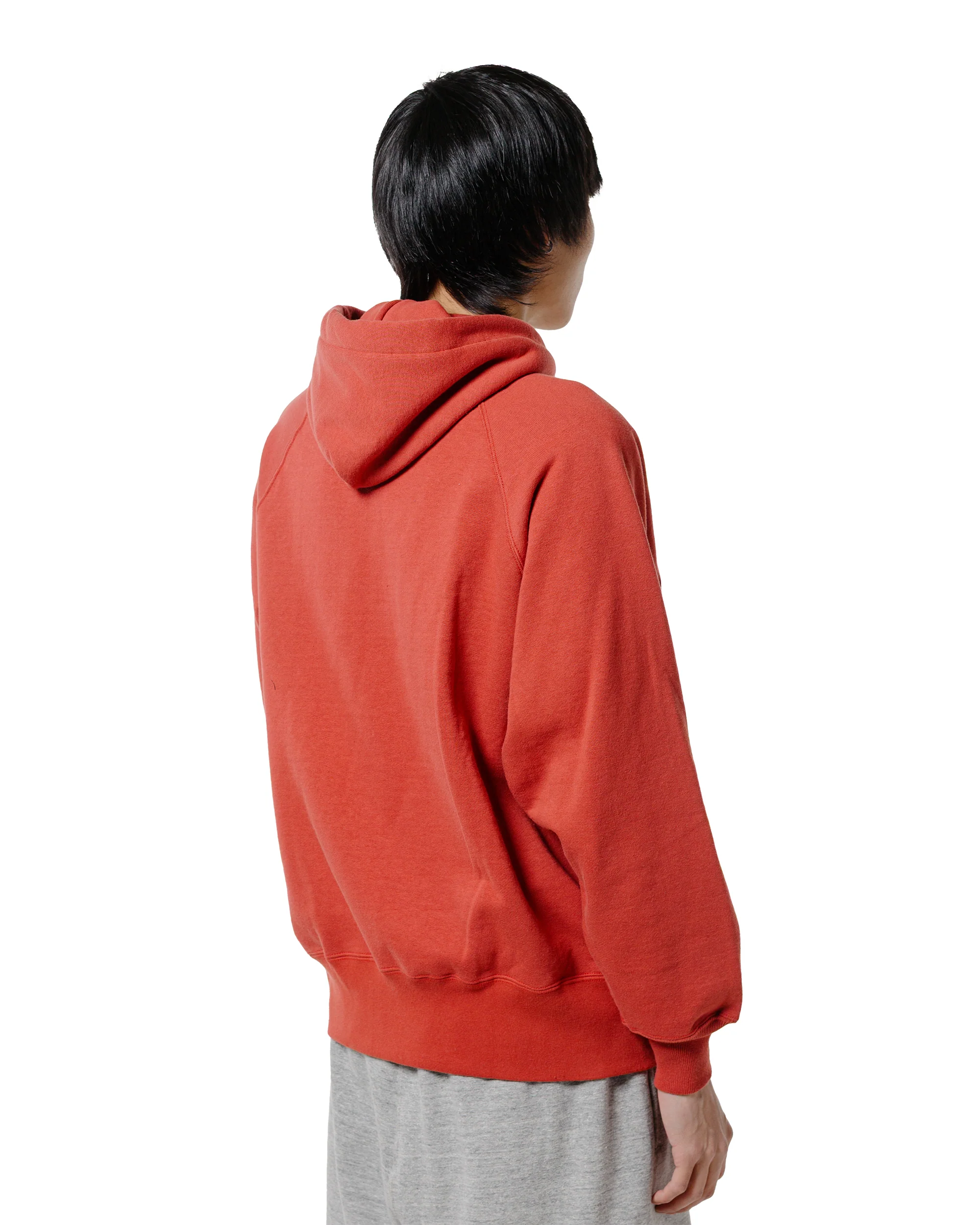 The Real McCoy’s MC24118 9 Oz. Loopwheel Raglan Hooded Sweatshirt Cherry - Image 3