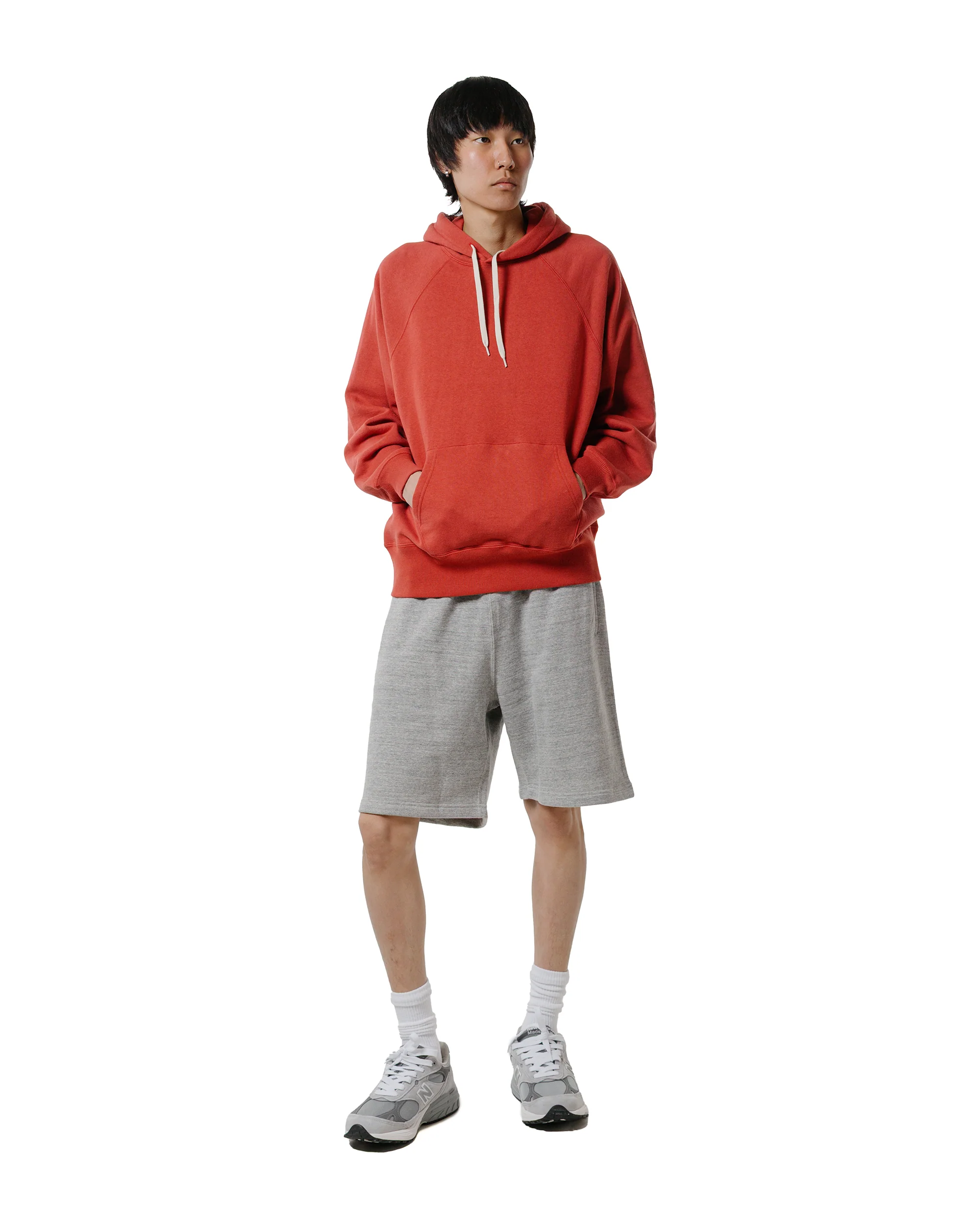 The Real McCoy’s MC24118 9 Oz. Loopwheel Raglan Hooded Sweatshirt Cherry - Image 4