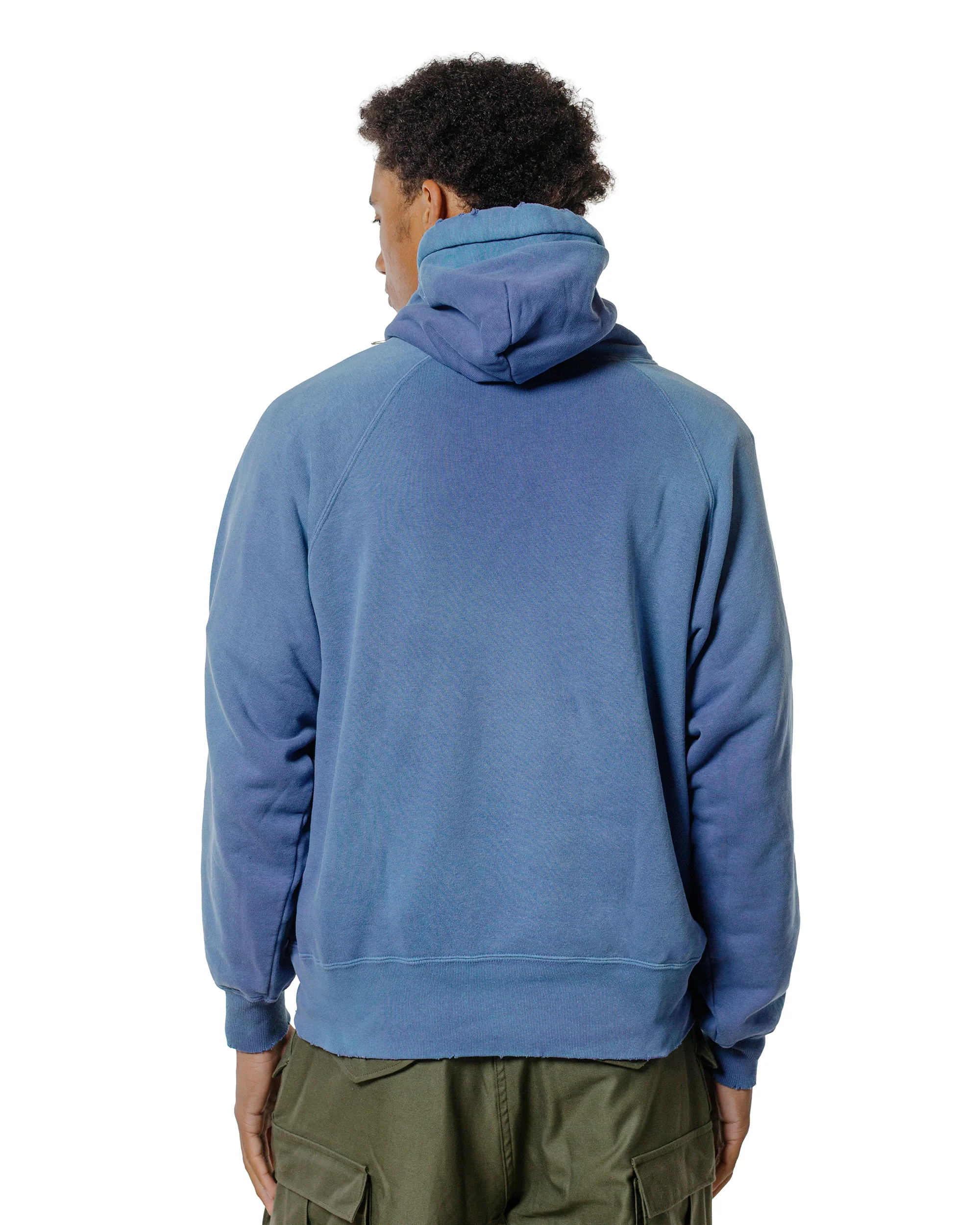 The Real McCoy’s MC24119 9 Oz. Loopwheel Raglan Hooded Sweatshirt MQ Navy - Image 3