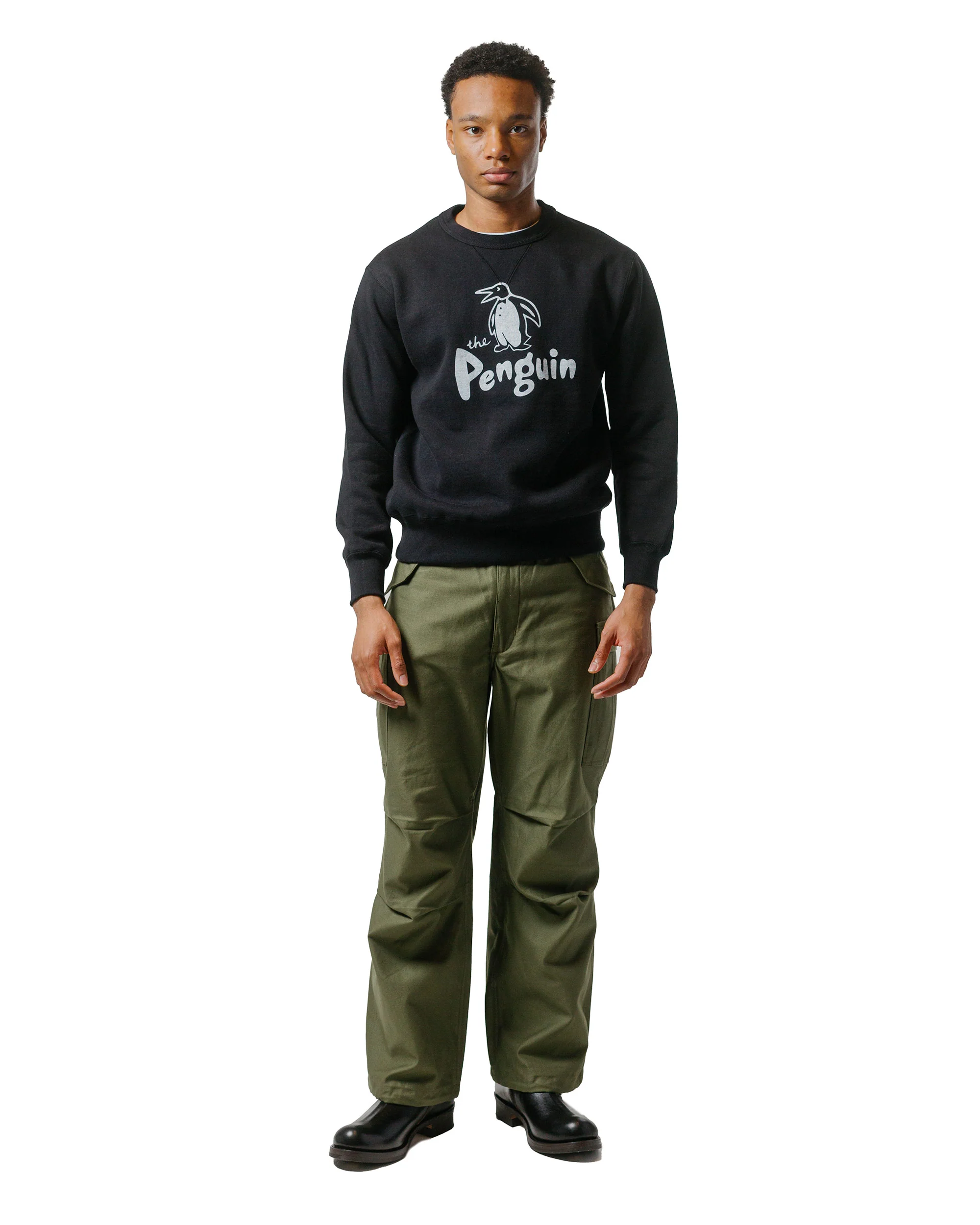 The Real McCoy’s MC24125 Loopwheel Sweatshirt / Penguin Black - Image 4