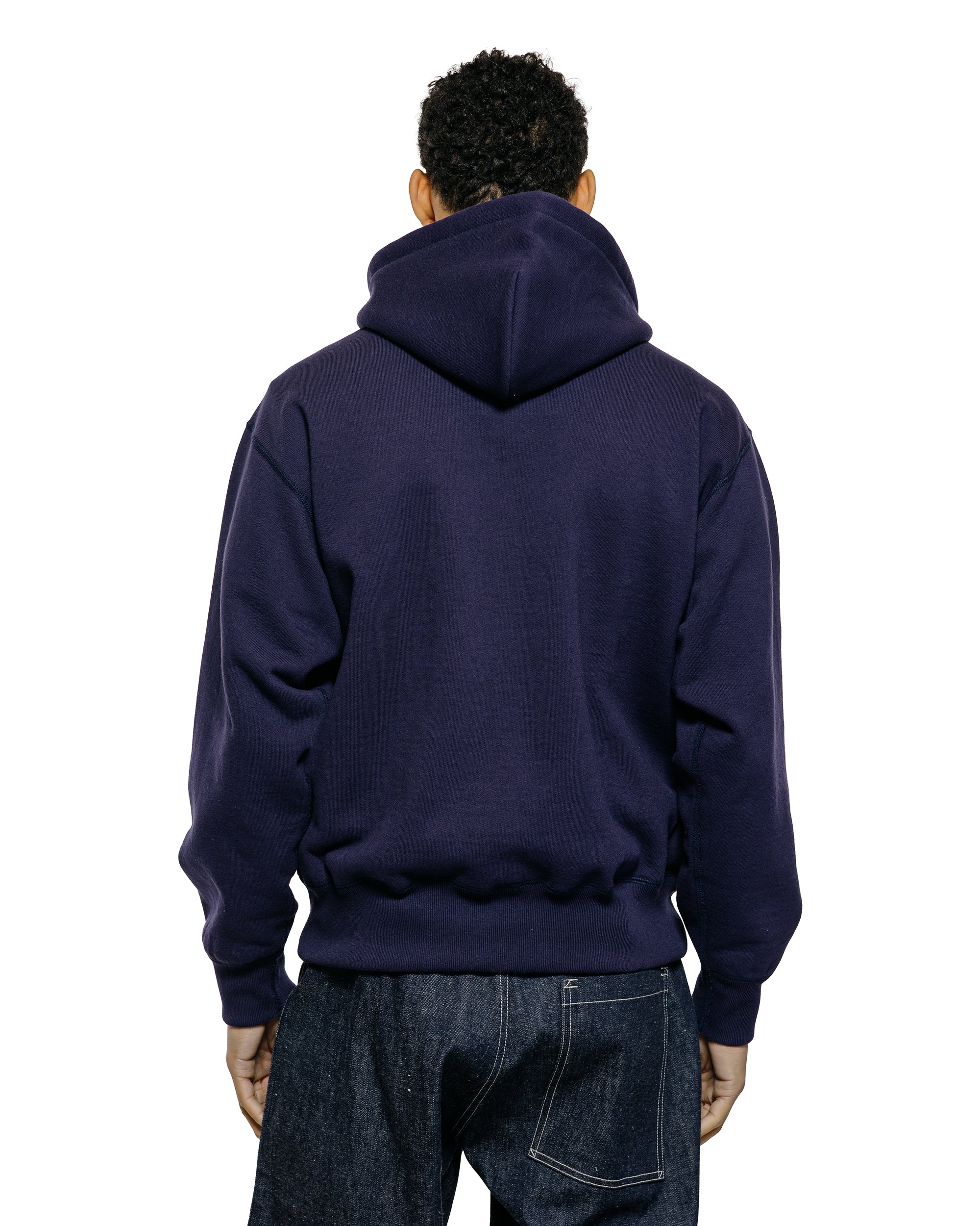 The Real McCoy’s MC25106 12 Oz. Ball Park F/Z Hooded Sweatshirt L.Navy - Image 3