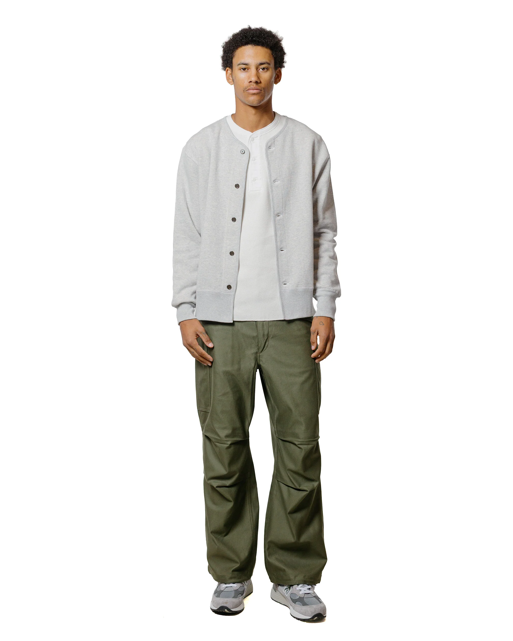 The Real McCoy’s MC25112 U.S.N. Cotton Cardigan Snow Grey - Image 4