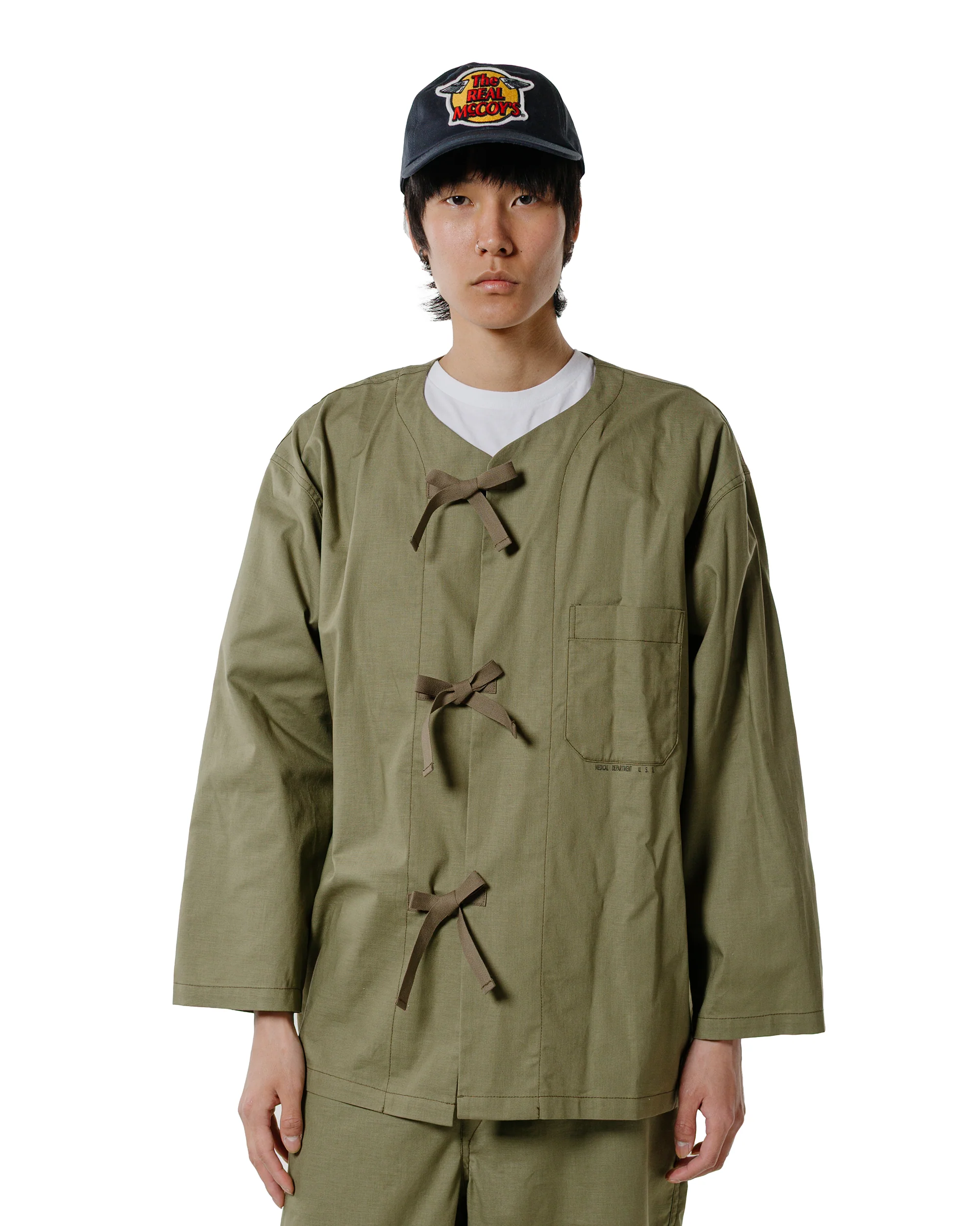 The Real McCoy’s MS25008 USN Medical Department Sleeping Shirt Olive - Image 2