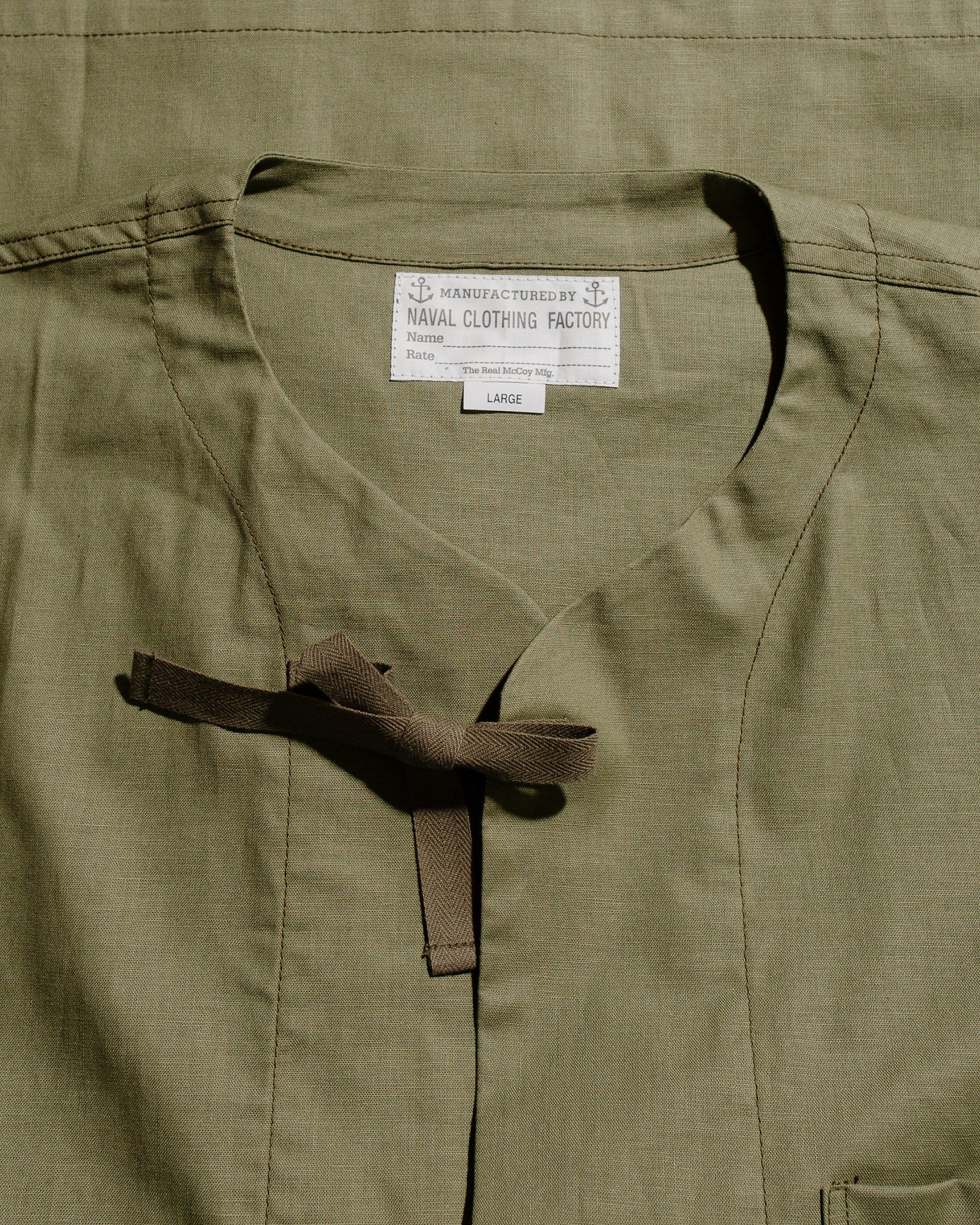 The Real McCoy’s MS25008 USN Medical Department Sleeping Shirt Olive - Image 5
