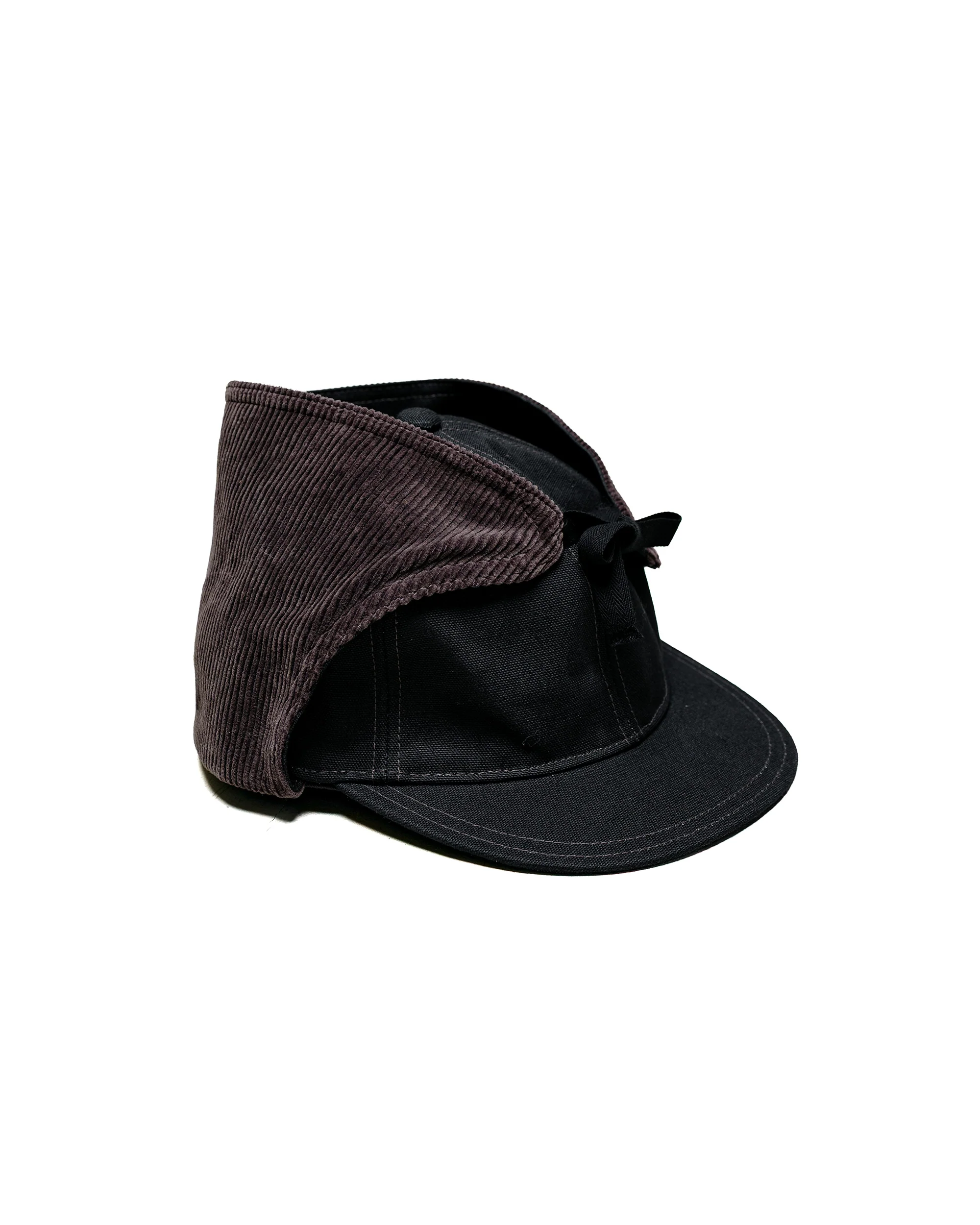 The Real McCoy's BA25103 Buco Cotton Canvas Windproof Riding Cap Black