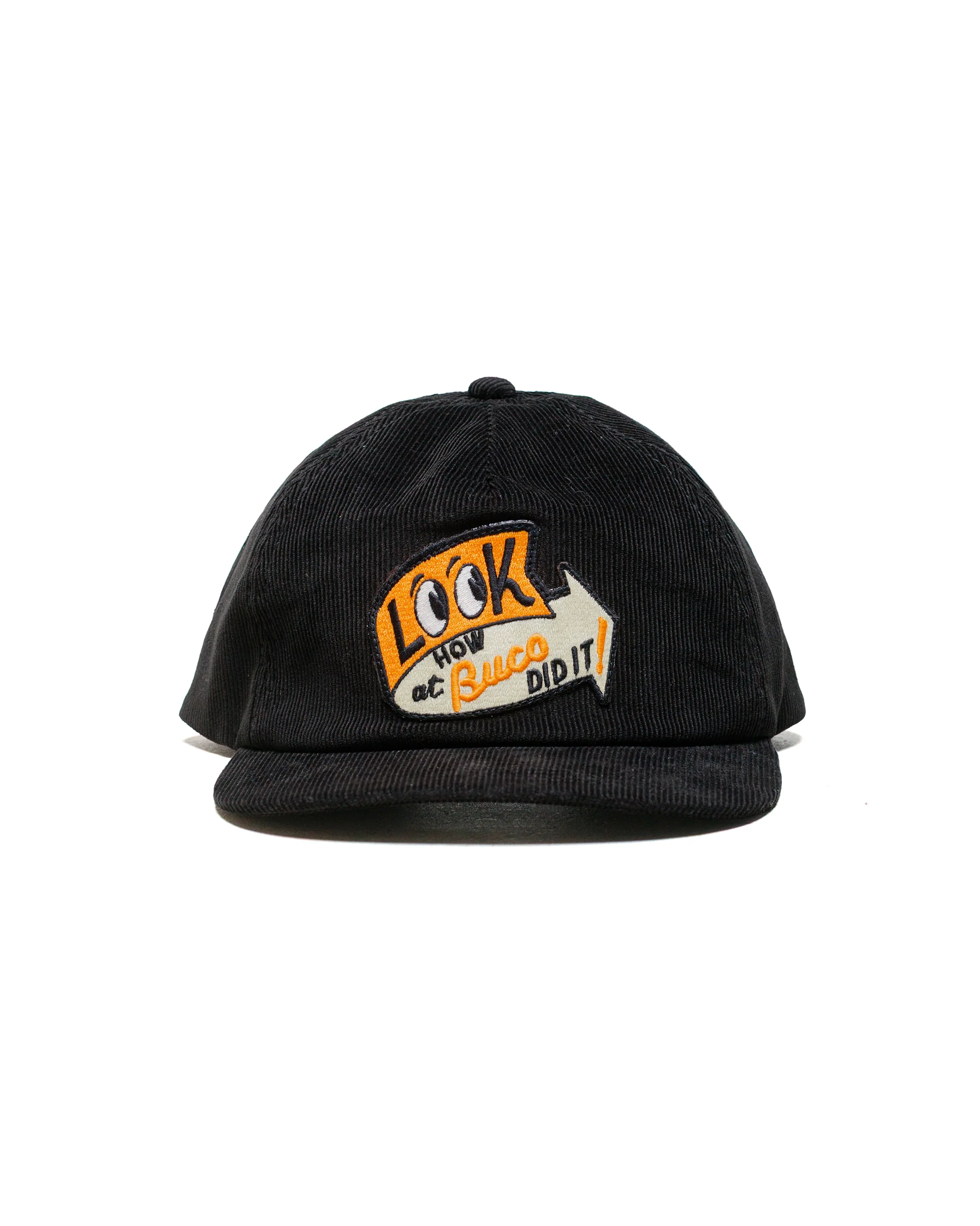 The Real McCoy's BA25106 Five Panel Corduroy Cap / Look At How Buco Did It! Black