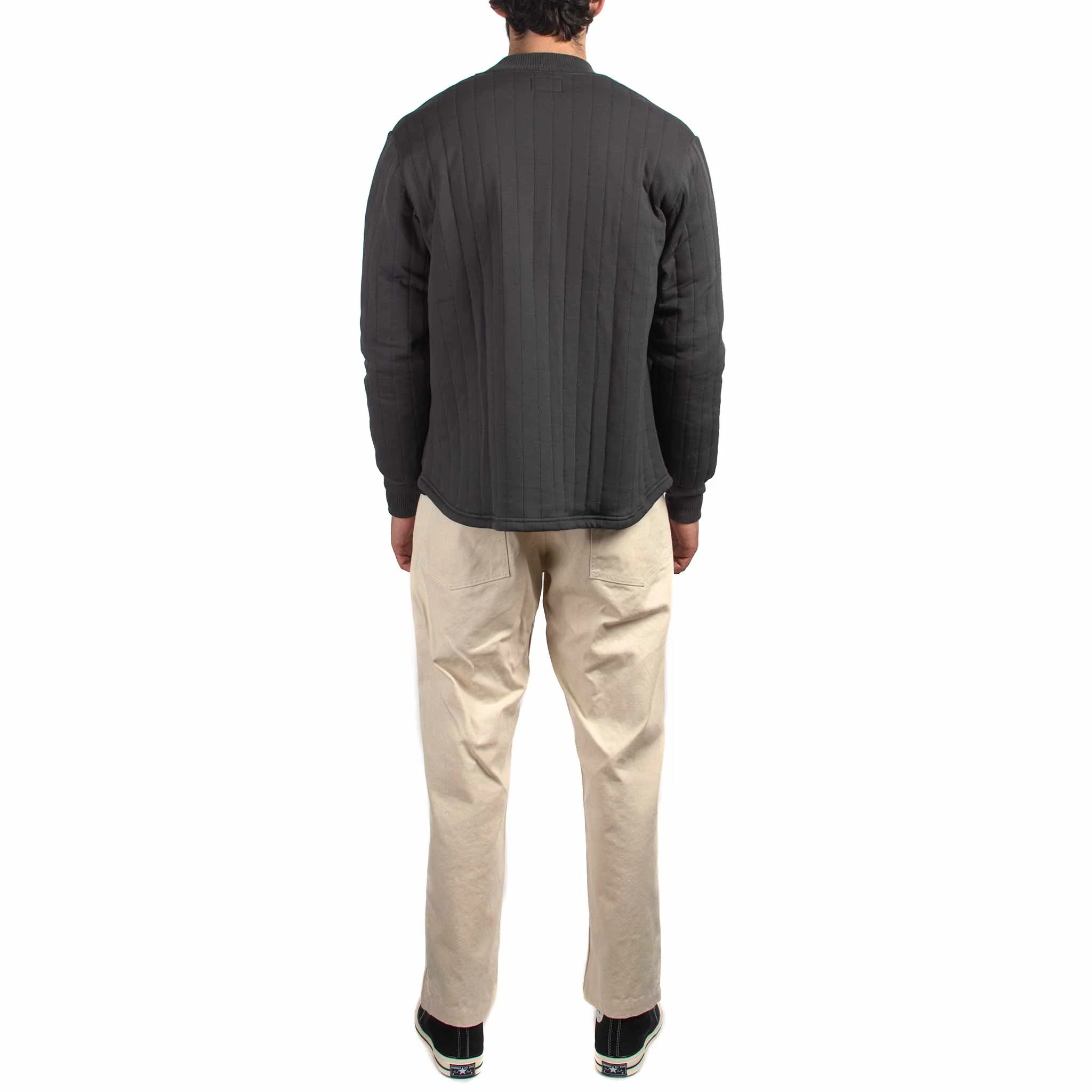 The Real McCoy's BC21101 Buco F/Z Nylon Quilted Sweatshirt Charcoal - Image 3