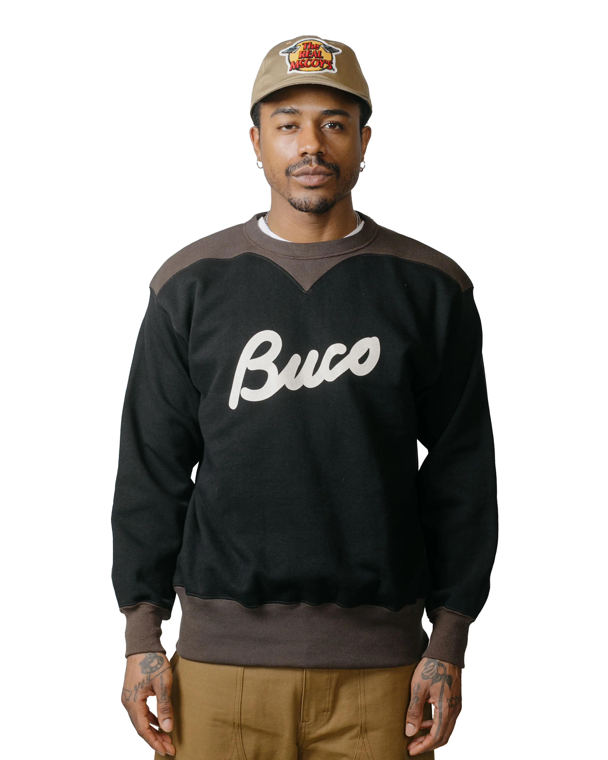 The Real McCoy's BC23105 Buco Two-Tone Sweatshirt / Buco Black/Grey - Image 2