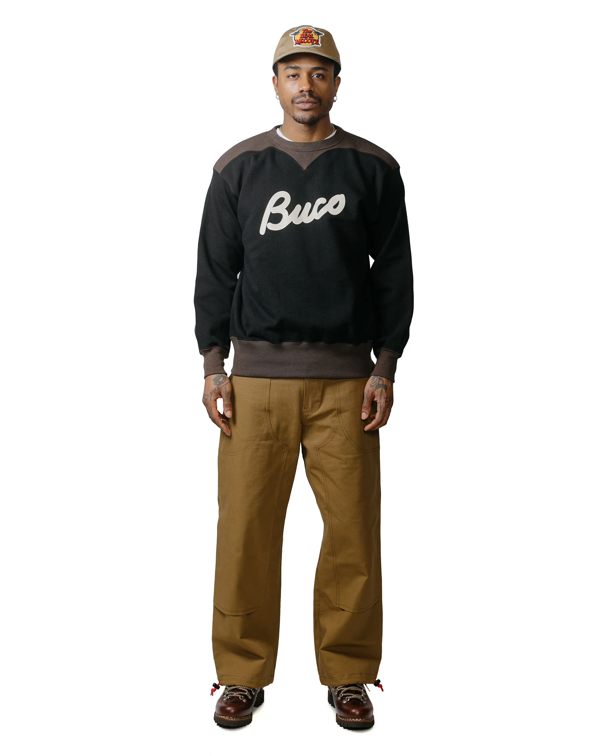 The Real McCoy's BC23105 Buco Two-Tone Sweatshirt / Buco Black/Grey - Image 4