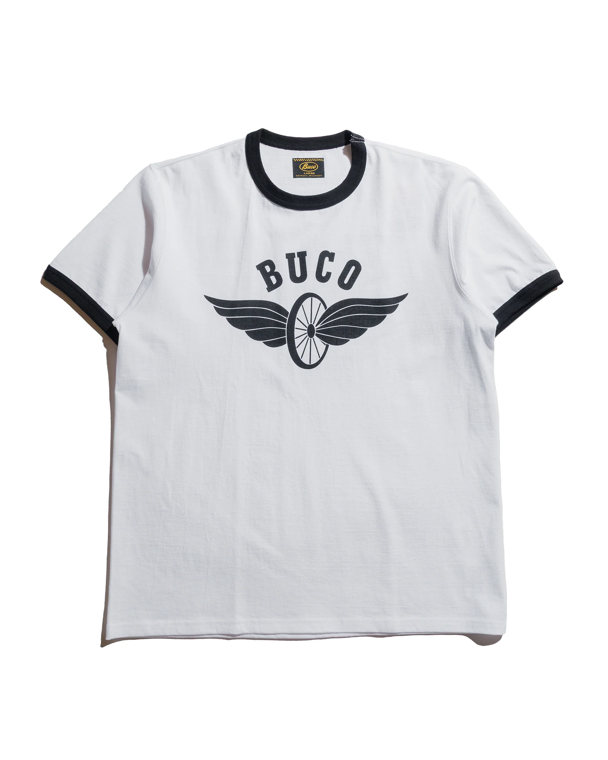 The Real McCoy's BC25004 Buco Tee / Flying Wheel White/Black
