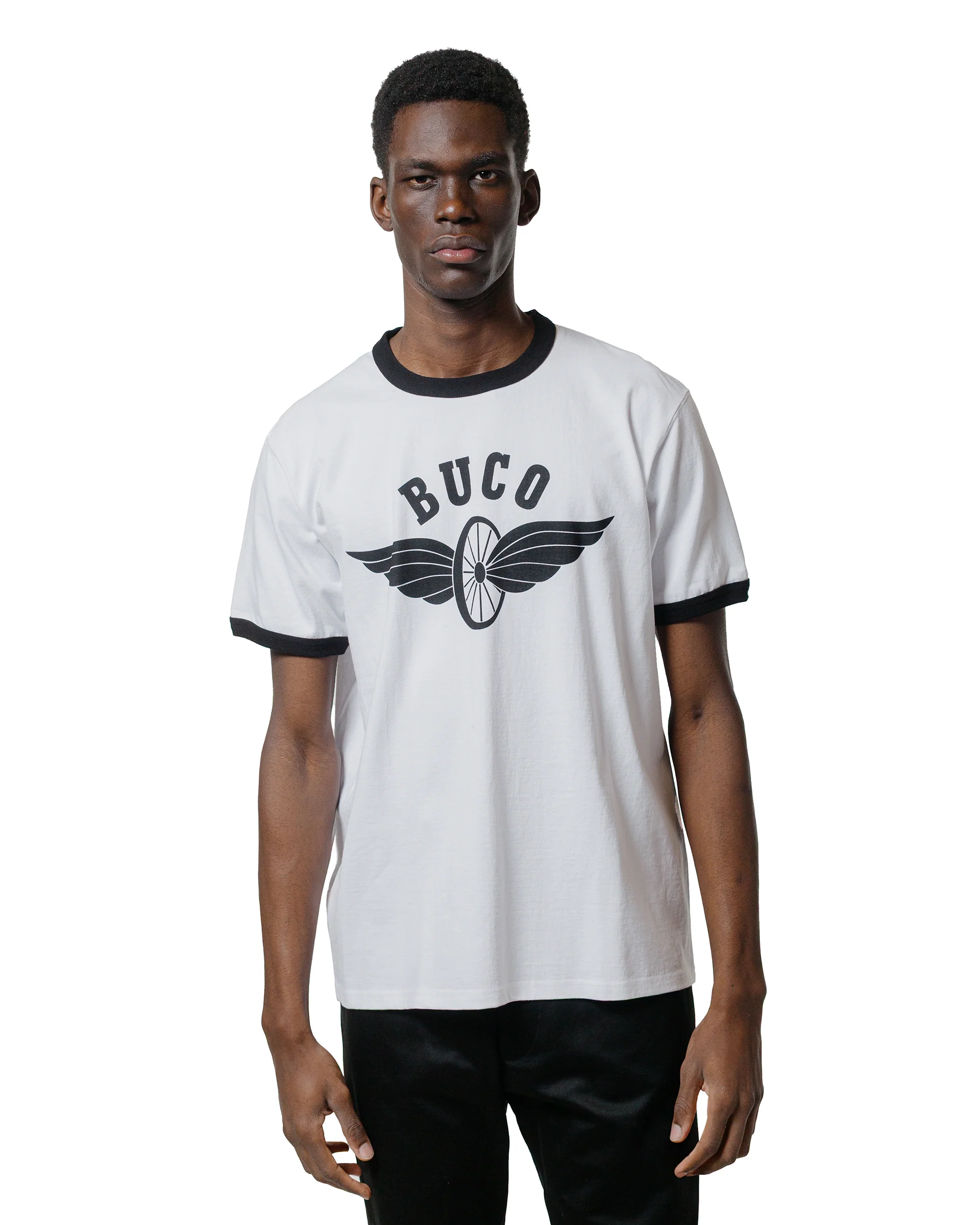 The Real McCoy's BC25004 Buco Tee / Flying Wheel White/Black - Image 2