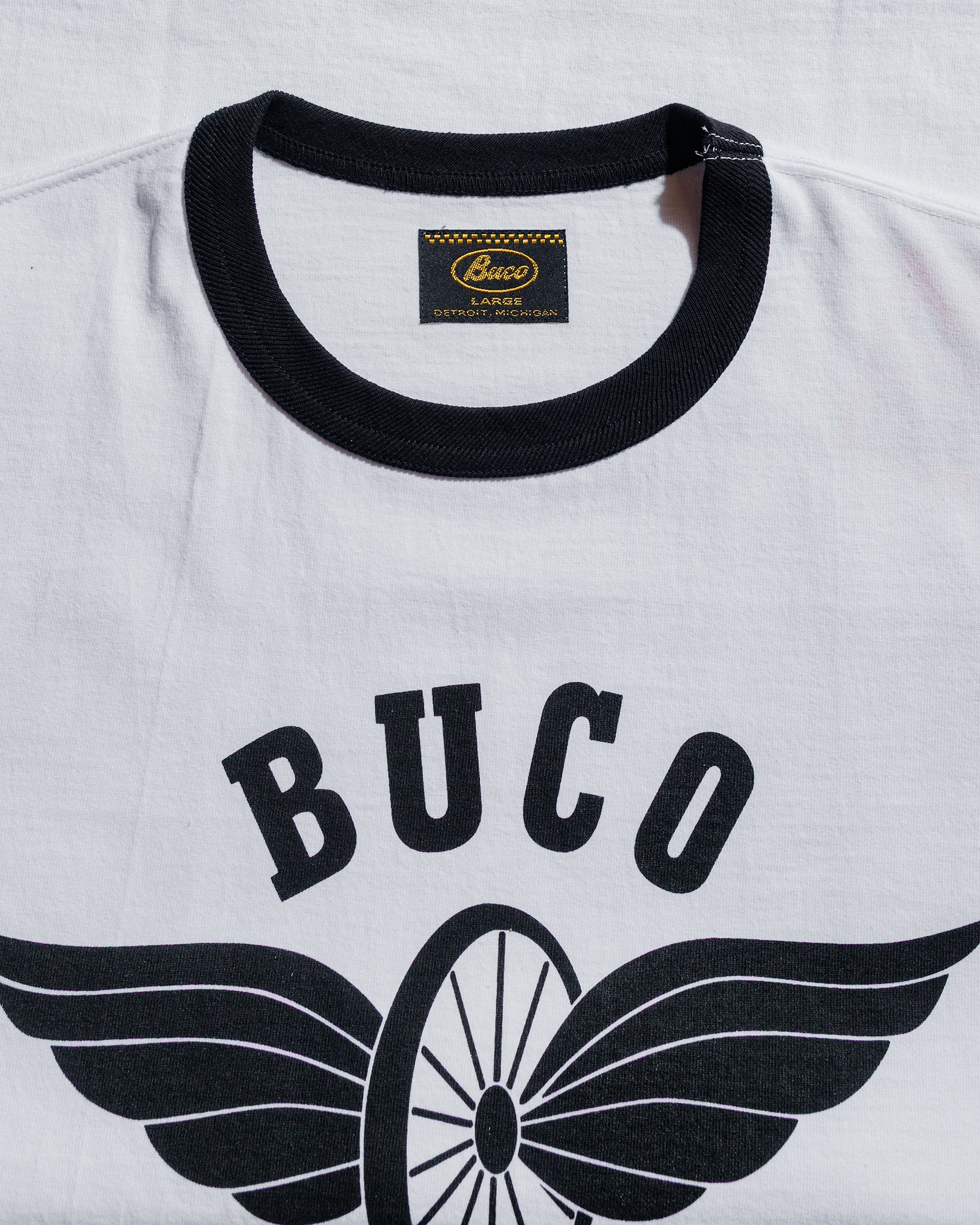 The Real McCoy's BC25004 Buco Tee / Flying Wheel White/Black - Image 4