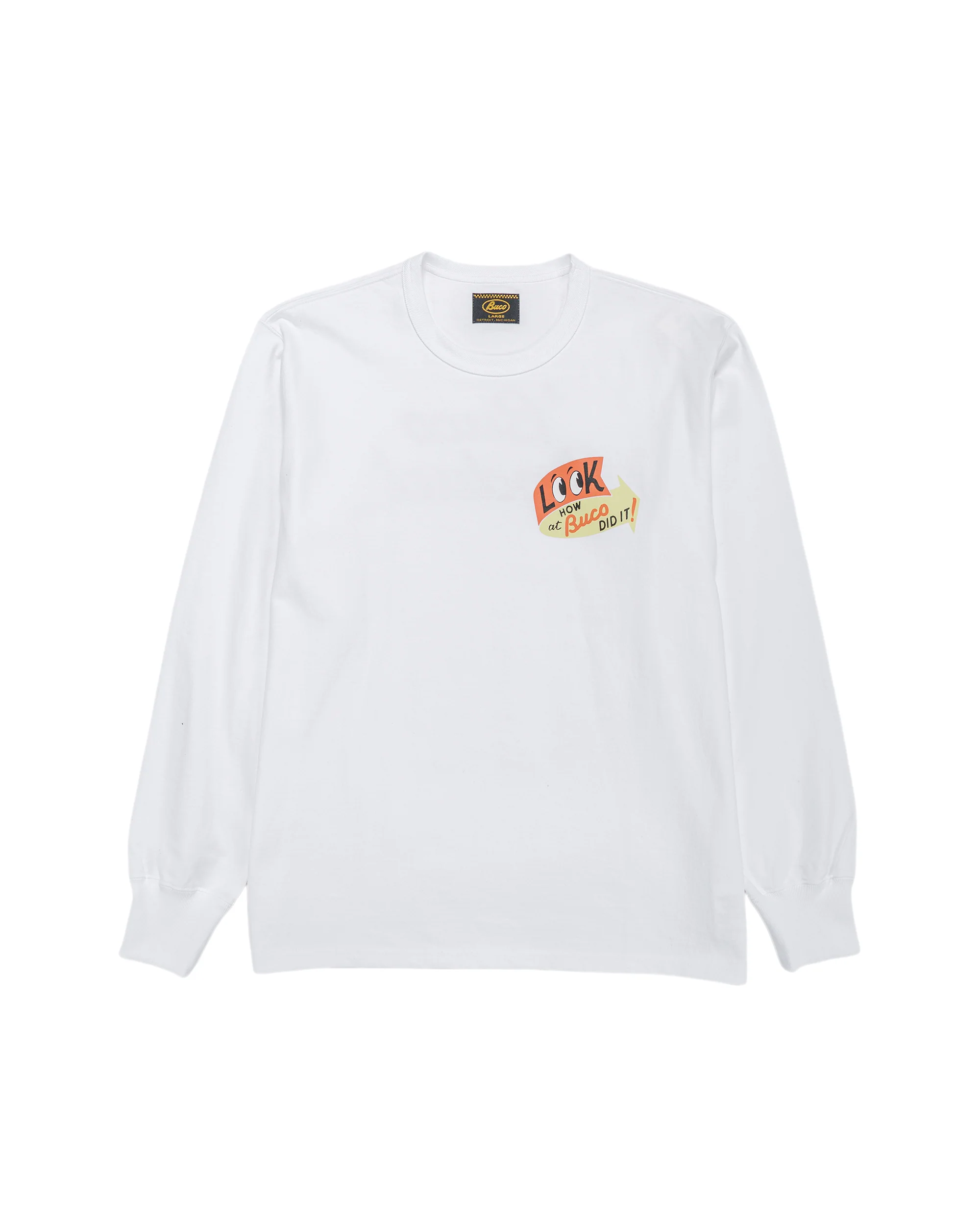 The Real McCoy's BC25105 BUCO L/S Tee / Look At How Buco Did It! White