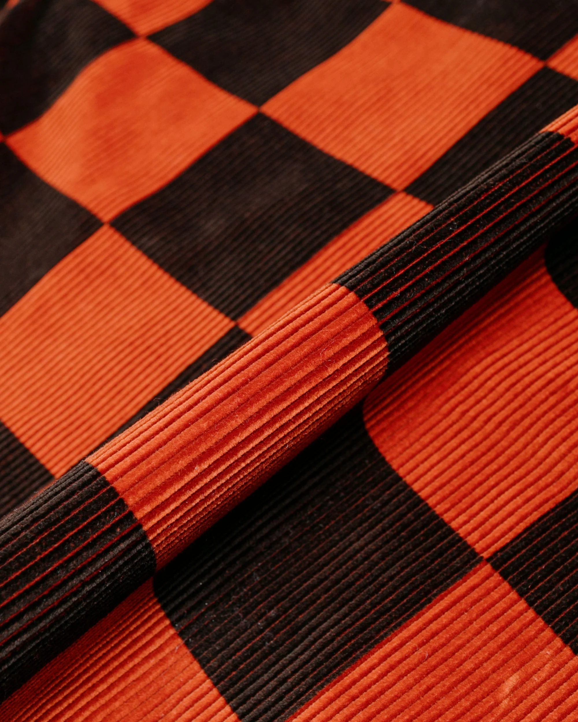 The Real McCoy's BJ23103 Buco Checkered Corduroy Jacket Orange/Black - Image 5