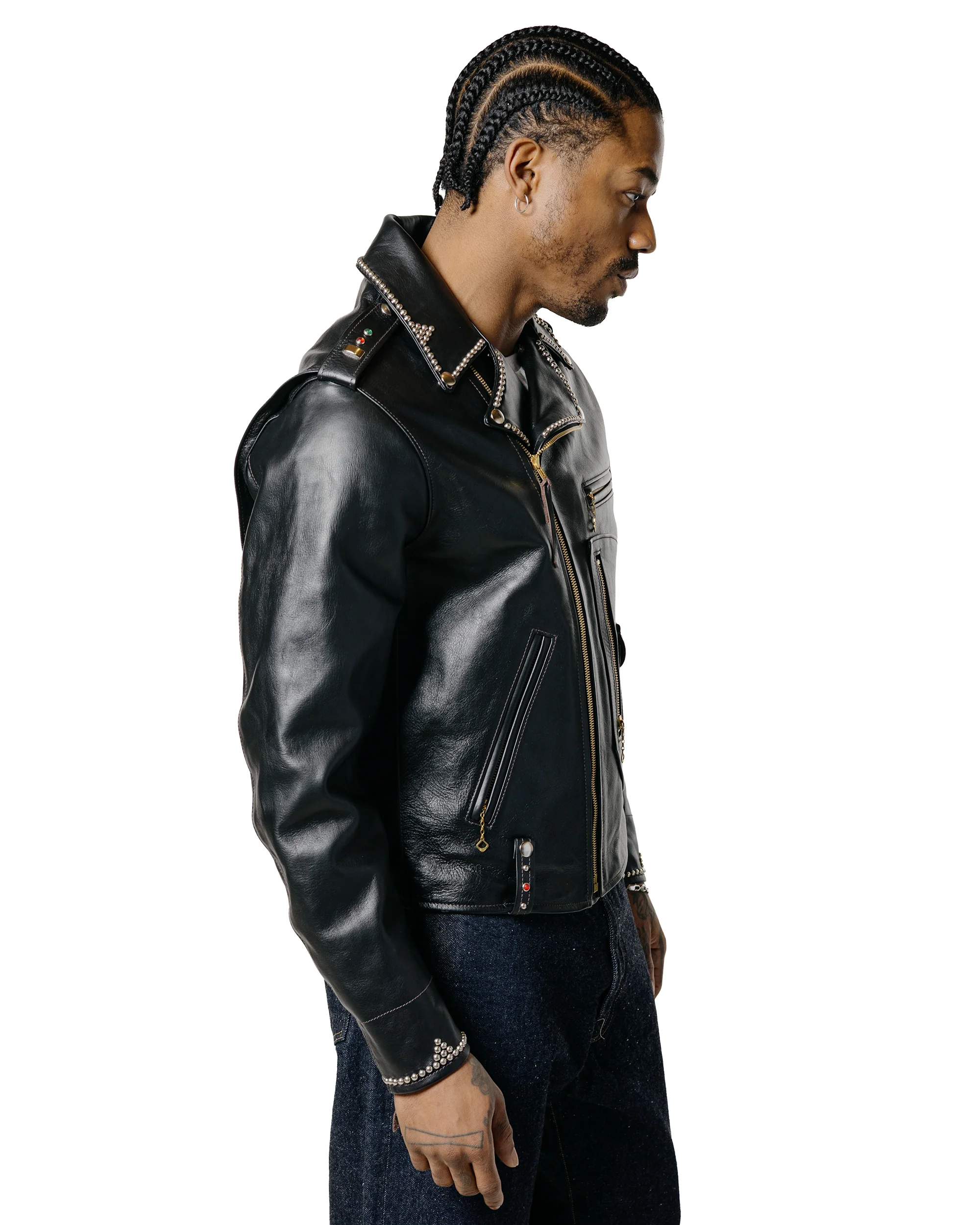The Real McCoy's BJ24101 Buco J-24 Smoky Jim Leather Jacket Black - Image 4