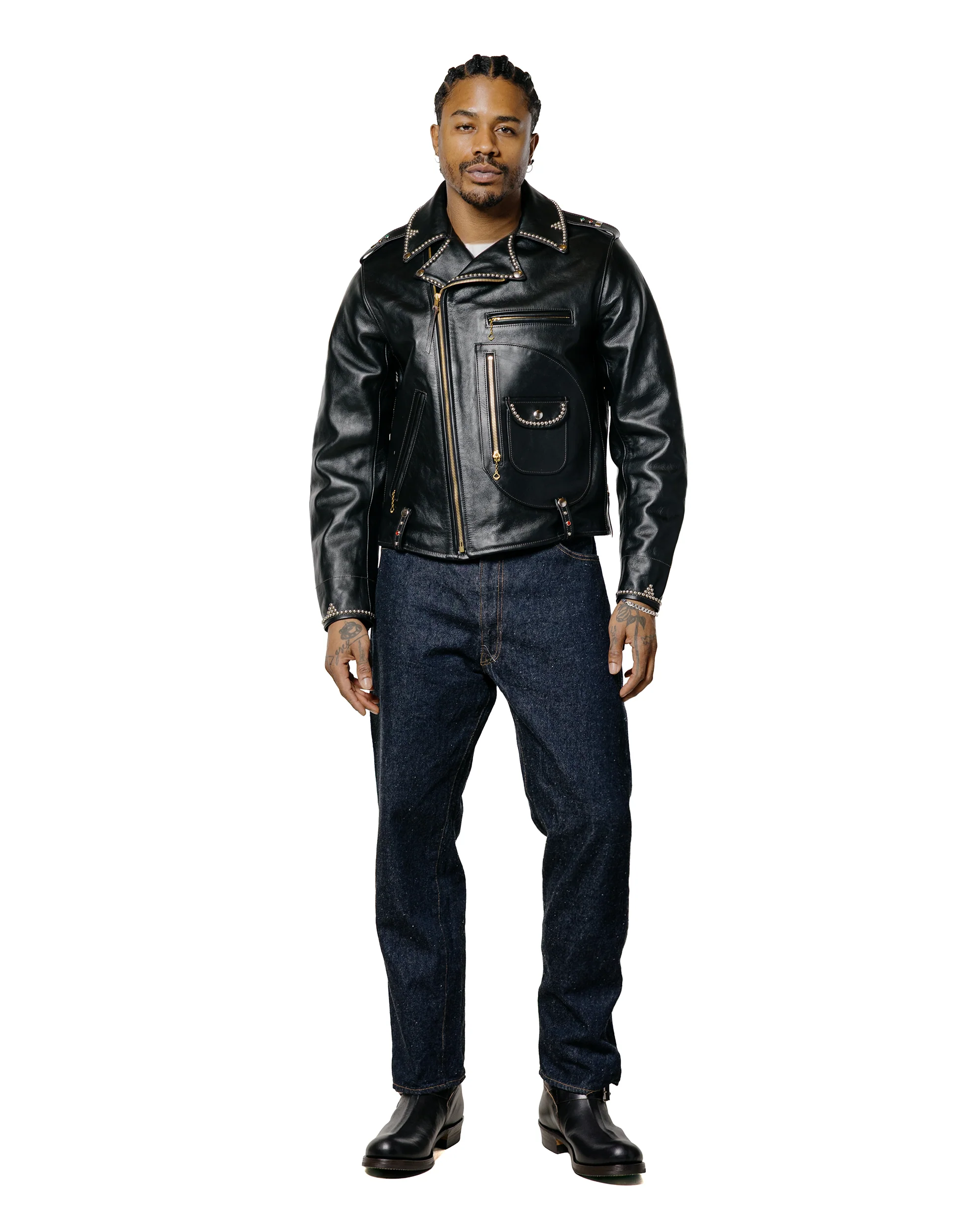 The Real McCoy's BJ24101 Buco J-24 Smoky Jim Leather Jacket Black - Image 5