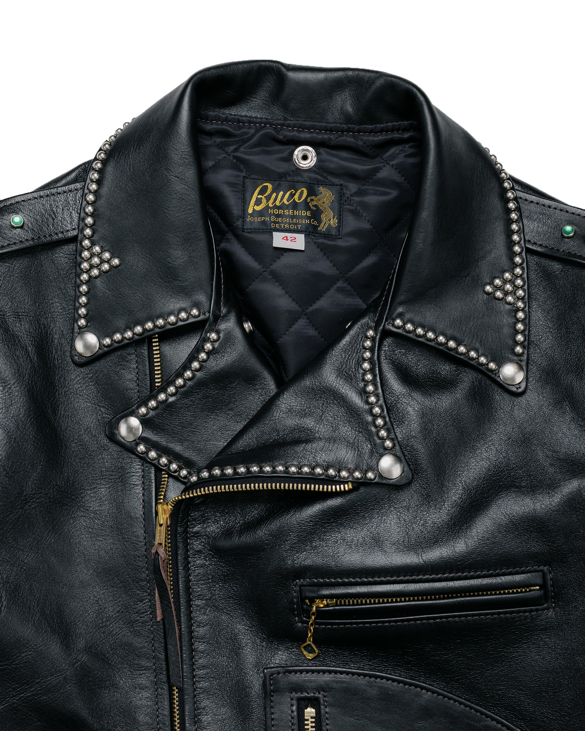 The Real McCoy's BJ24101 Buco J-24 Smoky Jim Leather Jacket Black - Image 6