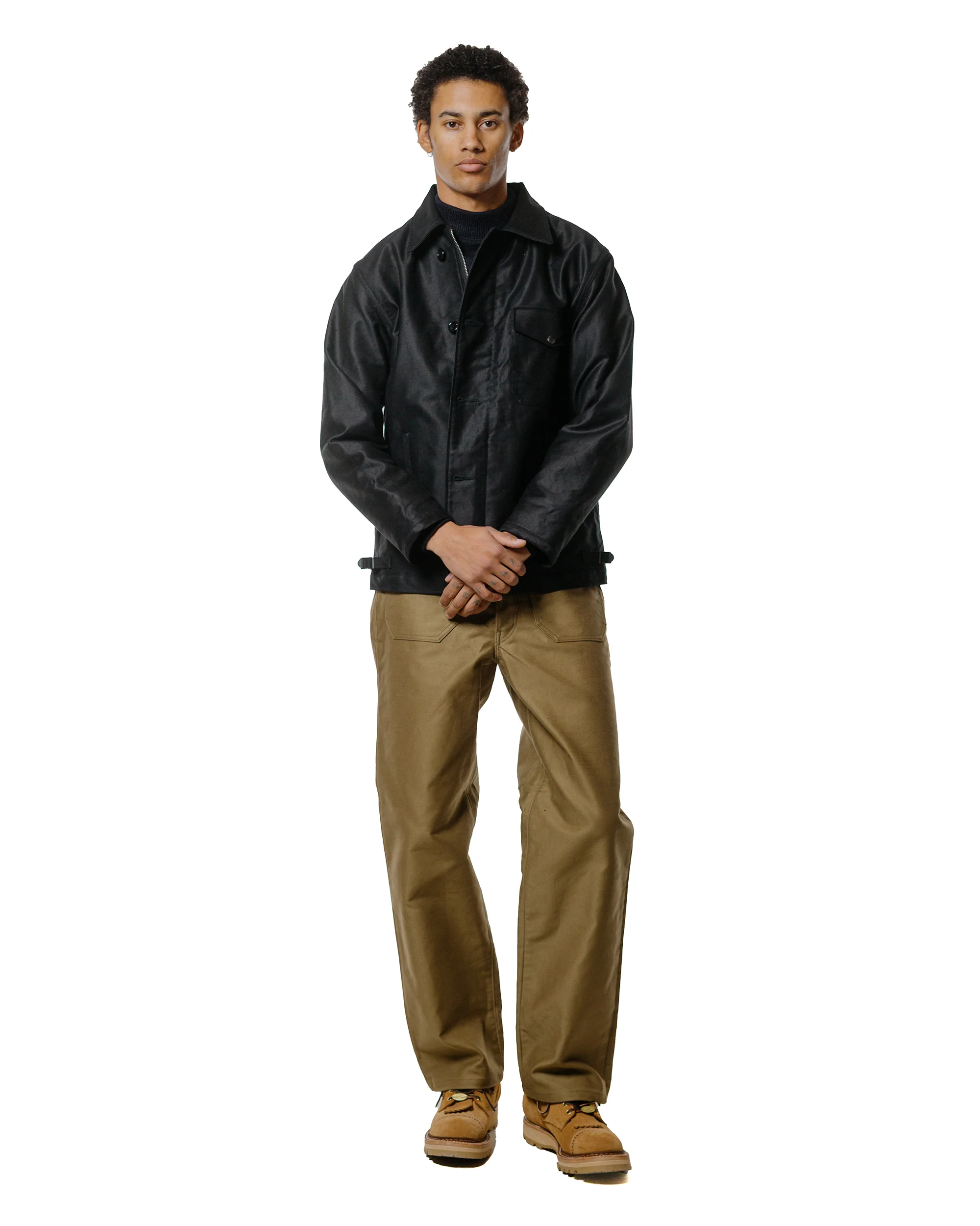 The Real McCoy's BJ25101 Buco Civilian Collared Deck Jacket Black - Image 4