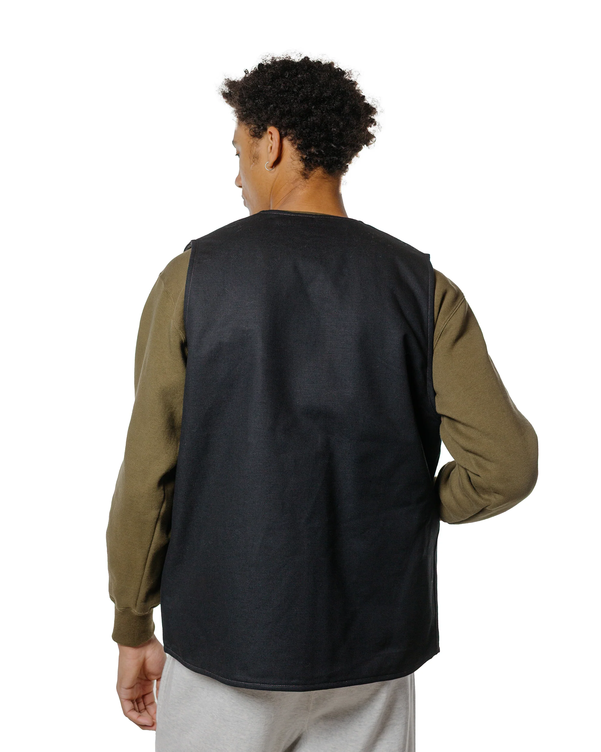 The Real McCoy's BJ25103 Buco Cotton Canvas Riding Vest Black - Image 3