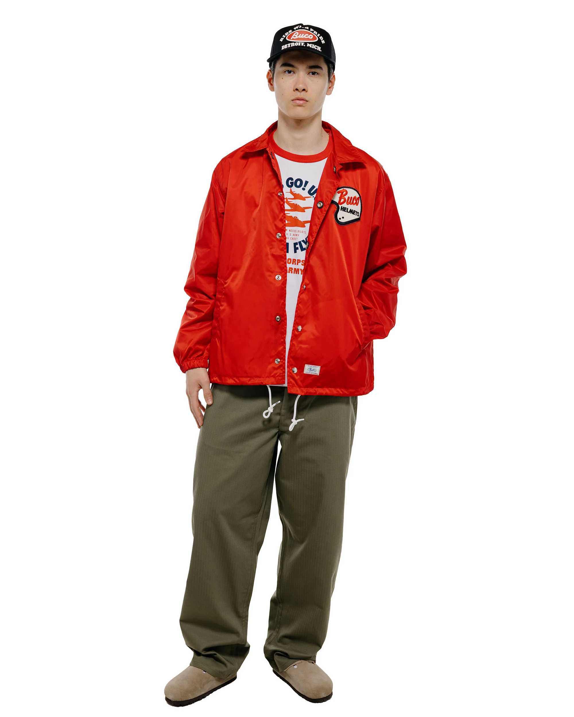 The Real McCoy's BJ26001 Buco Coach Jacket / Enthusiast Red - Image 5
