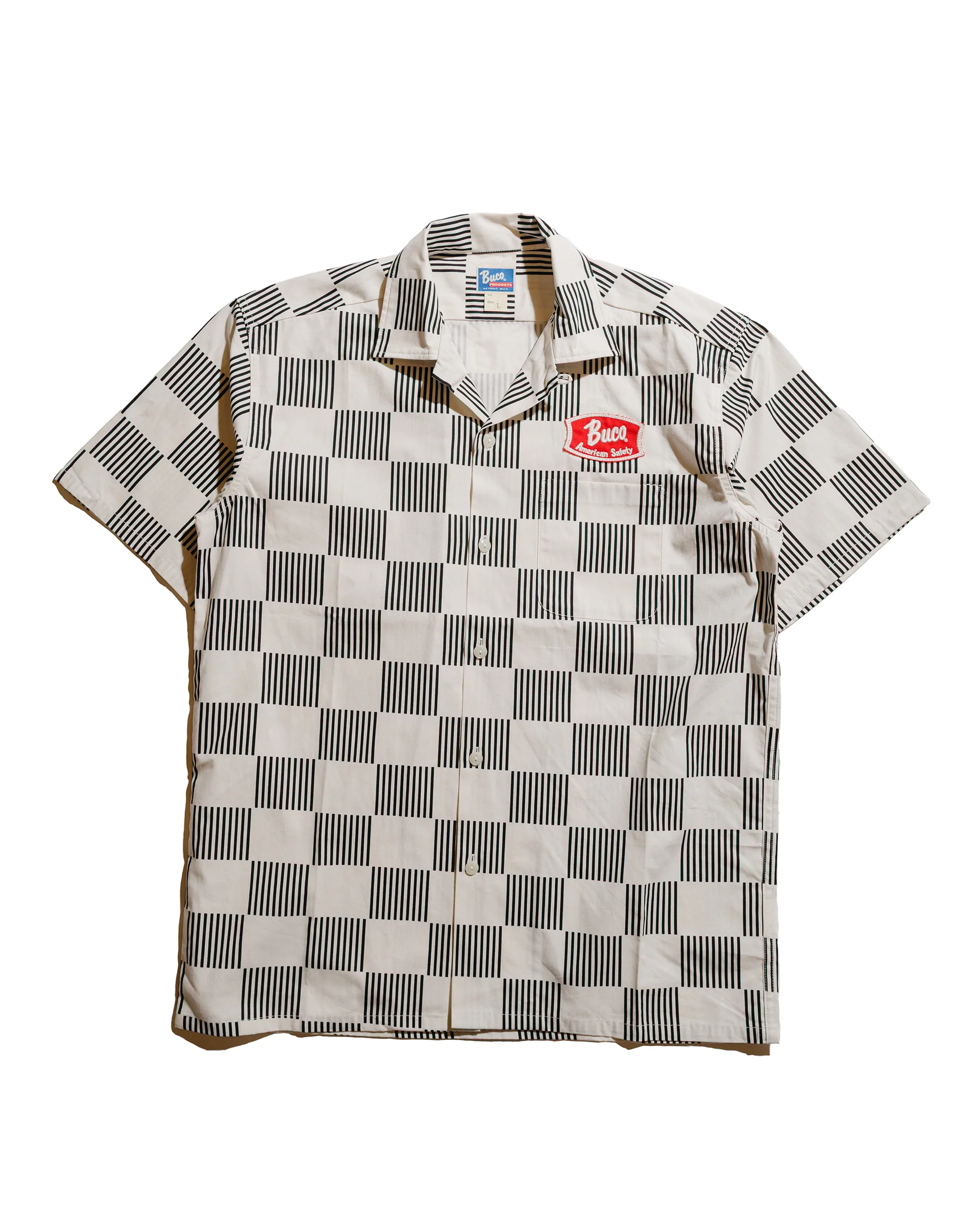 The Real McCoy's BS25002 Buco Striped-Checkered Shirt White/Black