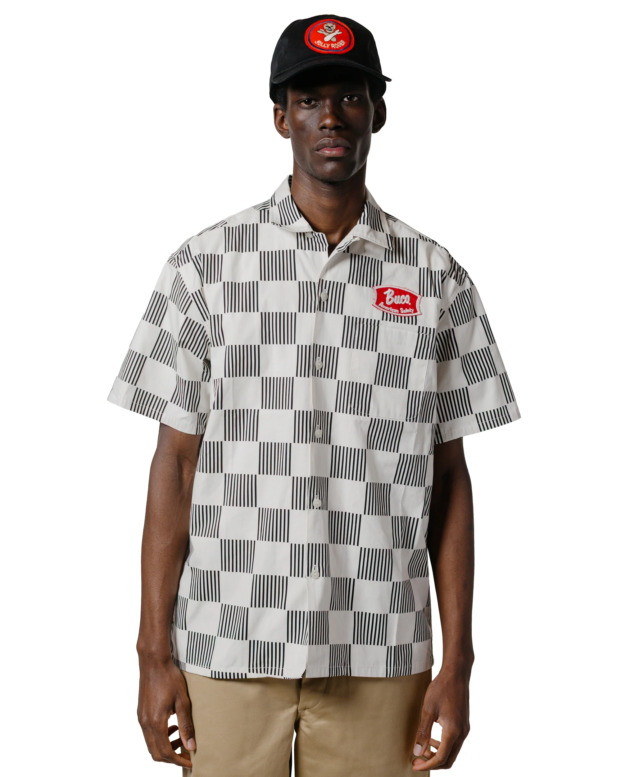 The Real McCoy's BS25002 Buco Striped-Checkered Shirt White/Black - Image 2