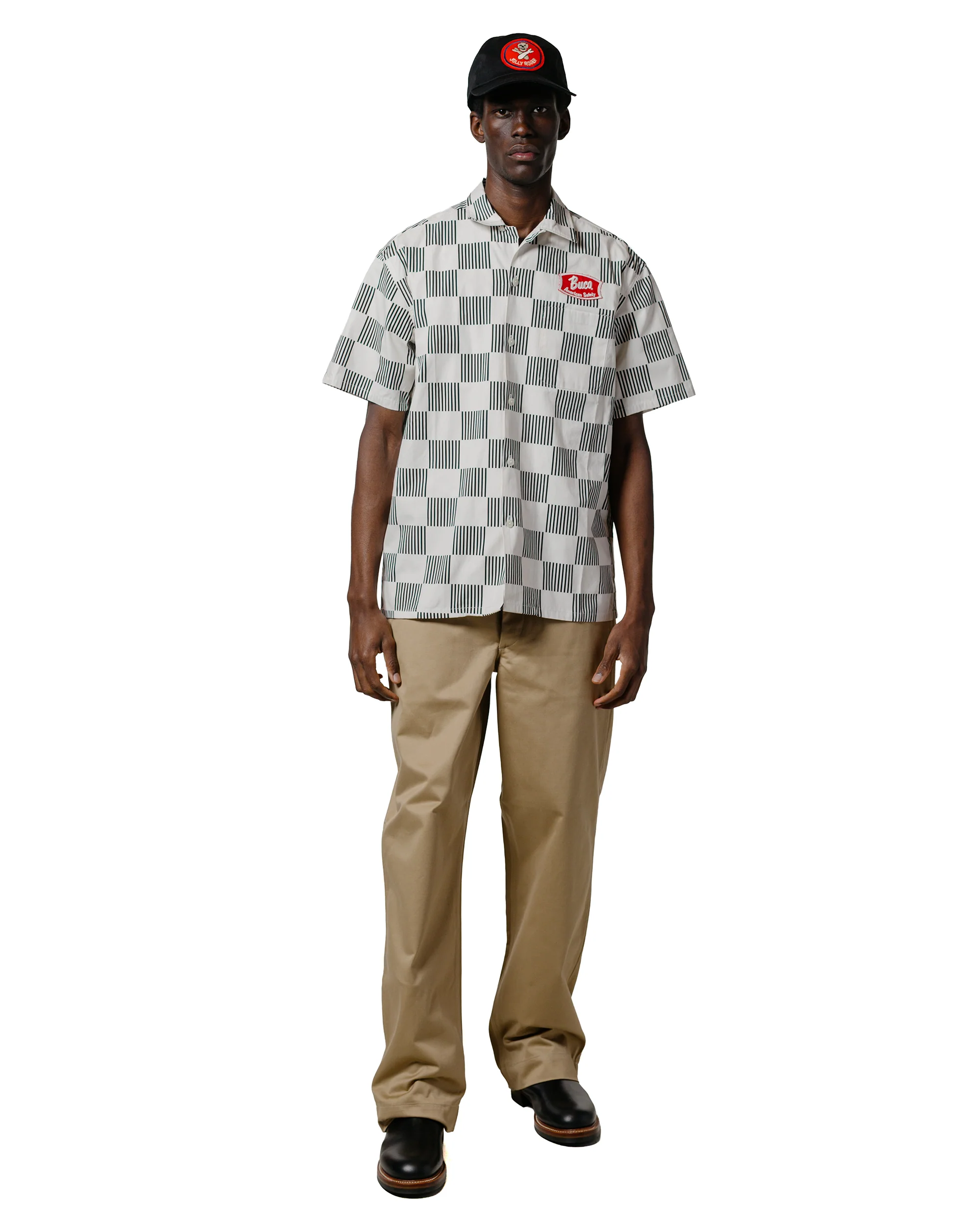 The Real McCoy's BS25002 Buco Striped-Checkered Shirt White/Black - Image 4