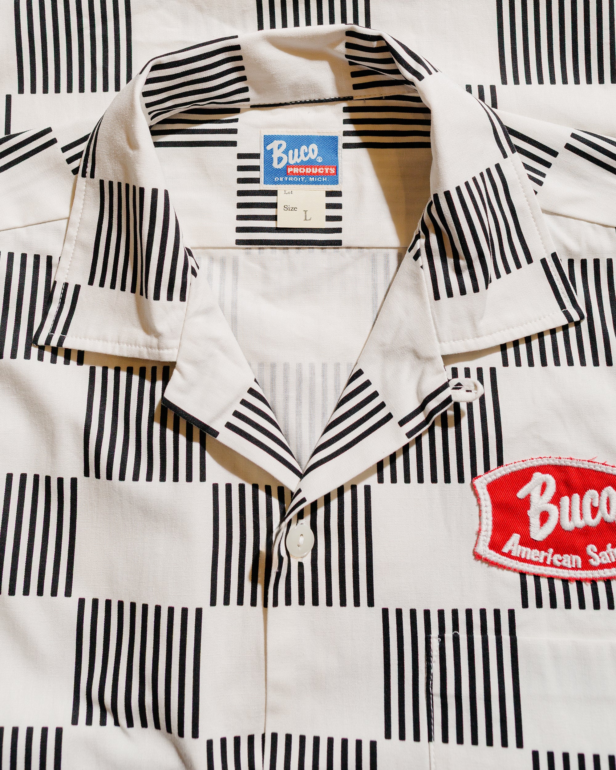 The Real McCoy's BS25002 Buco Striped-Checkered Shirt White/Black - Image 5
