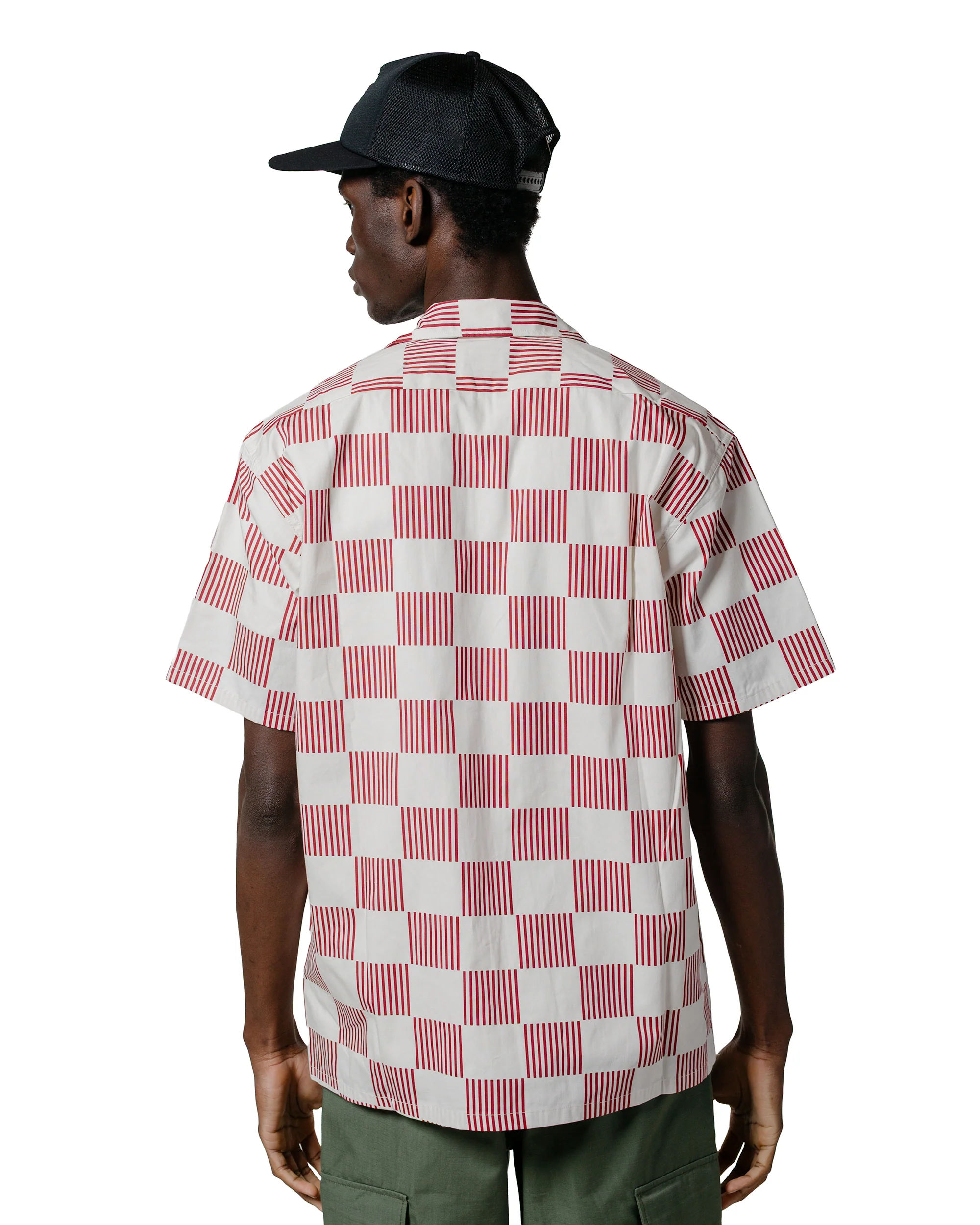 The Real McCoy's BS25002 Buco Striped-Checkered Shirt White/Red - Image 3