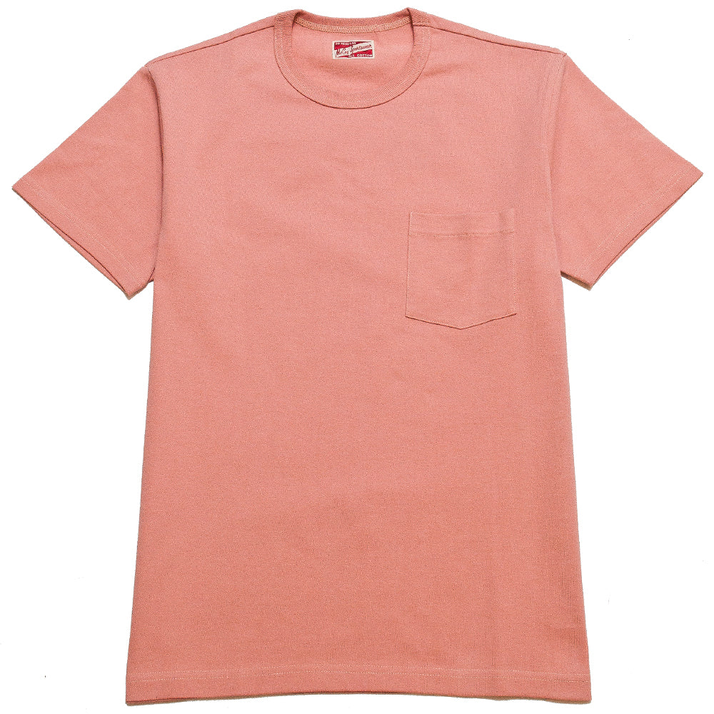 The Real McCoy's Joe McCoy MC19012 Overdyed Sportswear Pocket Tee Coral