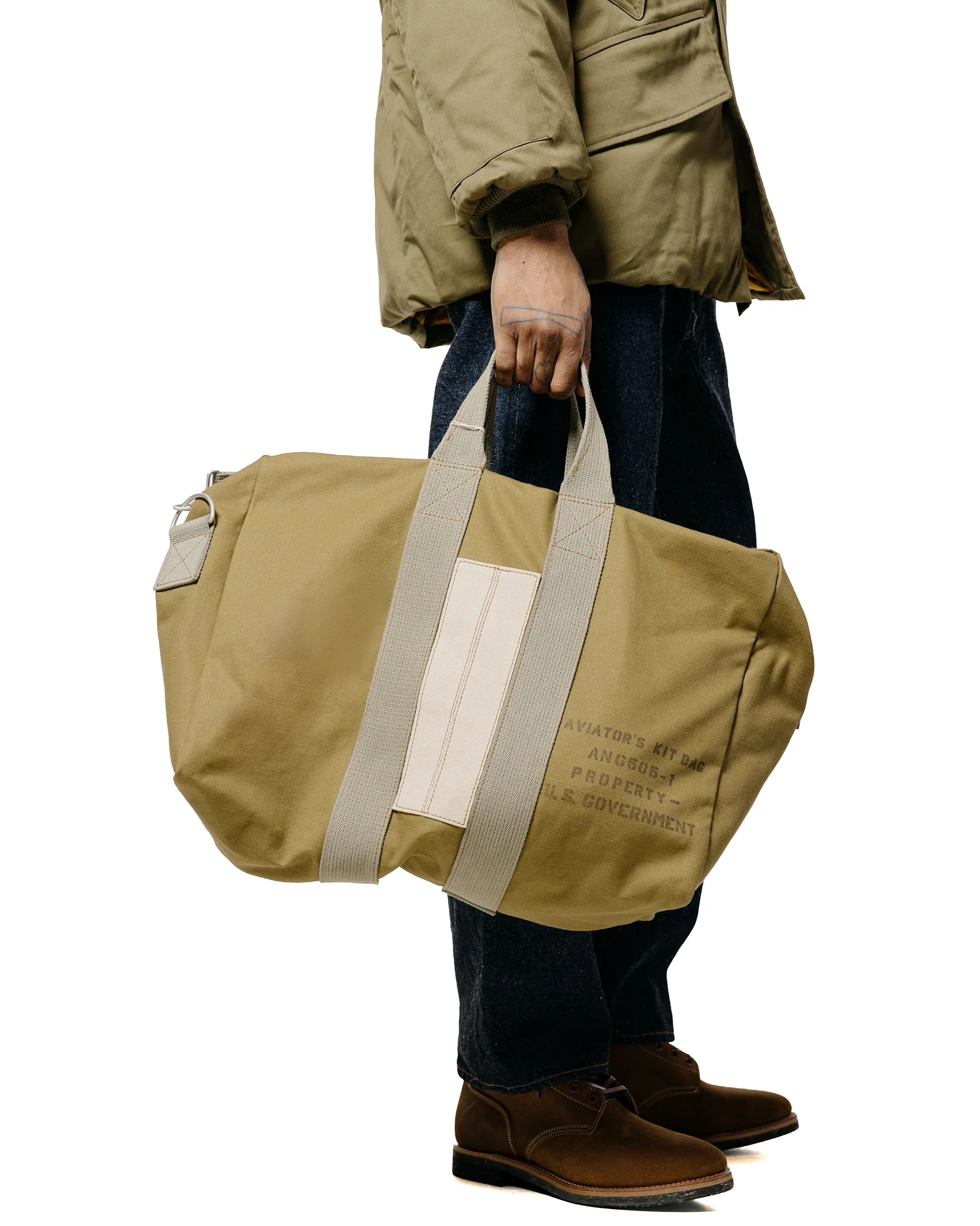 The Real McCoy's MA22101 Aviator's Kit Bag 6505-1 Khaki - Image 2