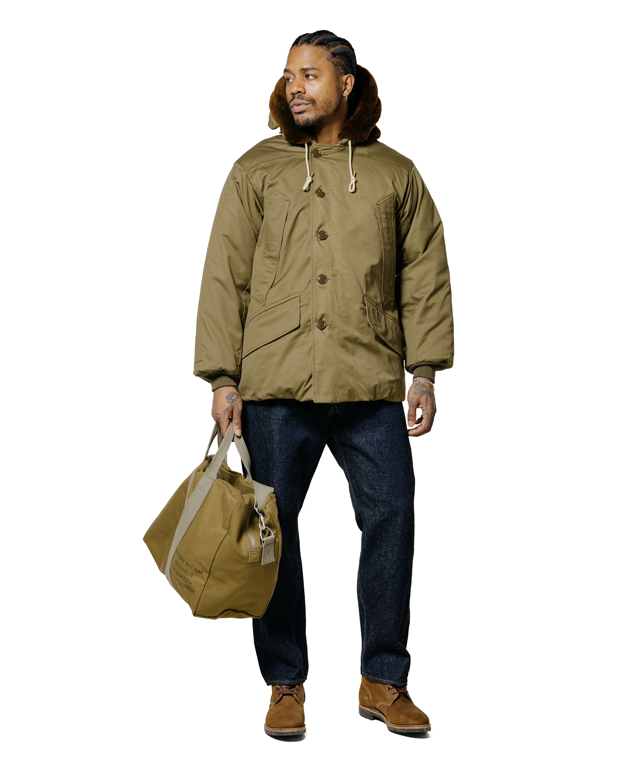 The Real McCoy's MA22101 Aviator's Kit Bag 6505-1 Khaki - Image 4