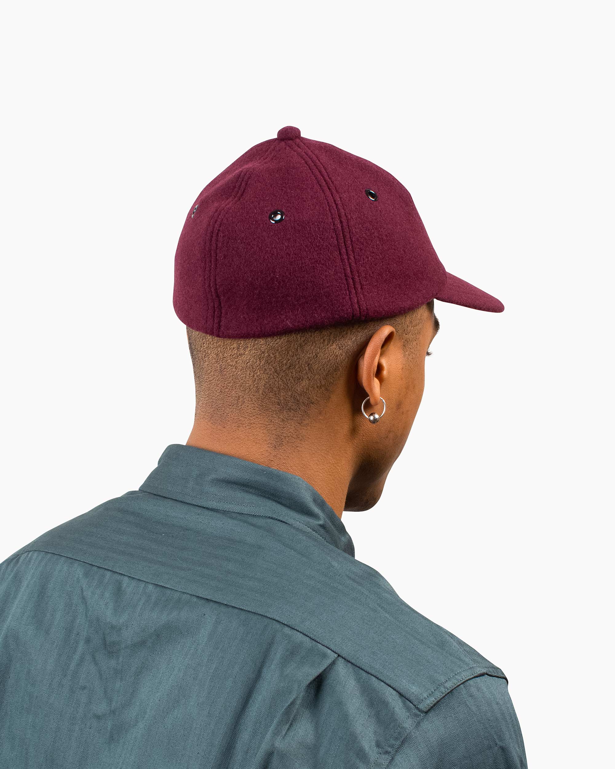 The Real McCoy's MA22105 Wool Baseball Cap Burgundy - Image 3