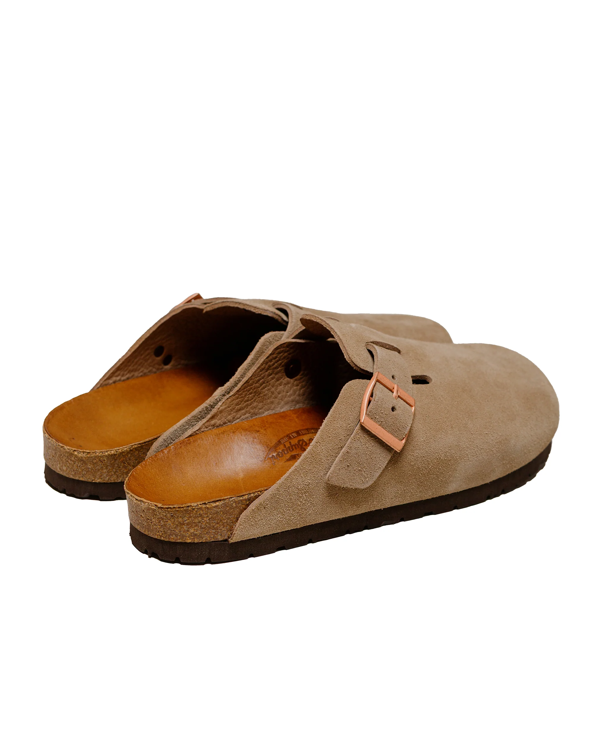 The Real McCoy's MA23012 Leather Foot-Support Clogs Taupe - Image 3